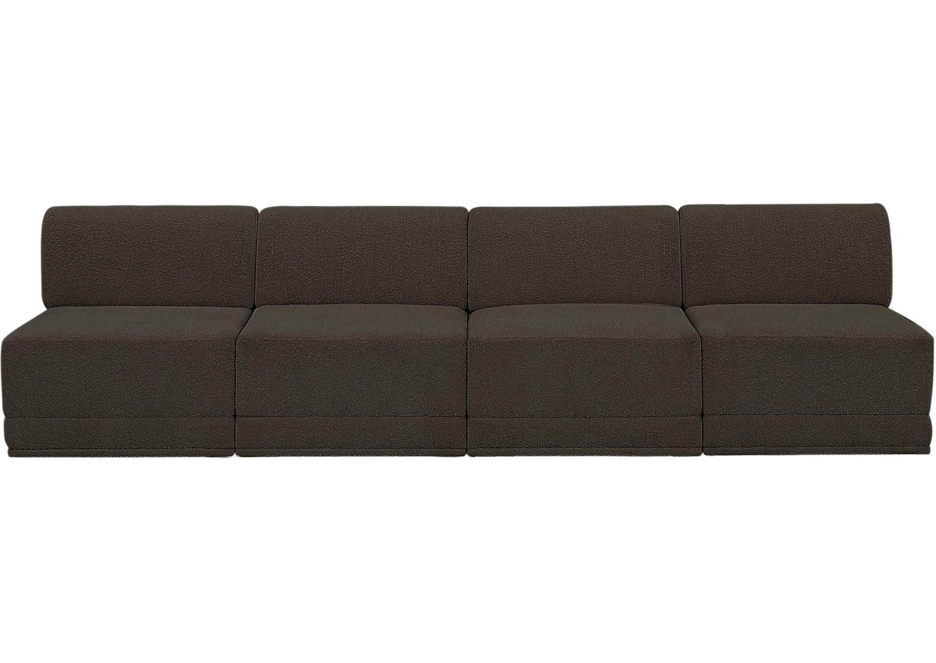 Ollie Brown Boucle Fabric Modular Sofa,Meridian Furniture