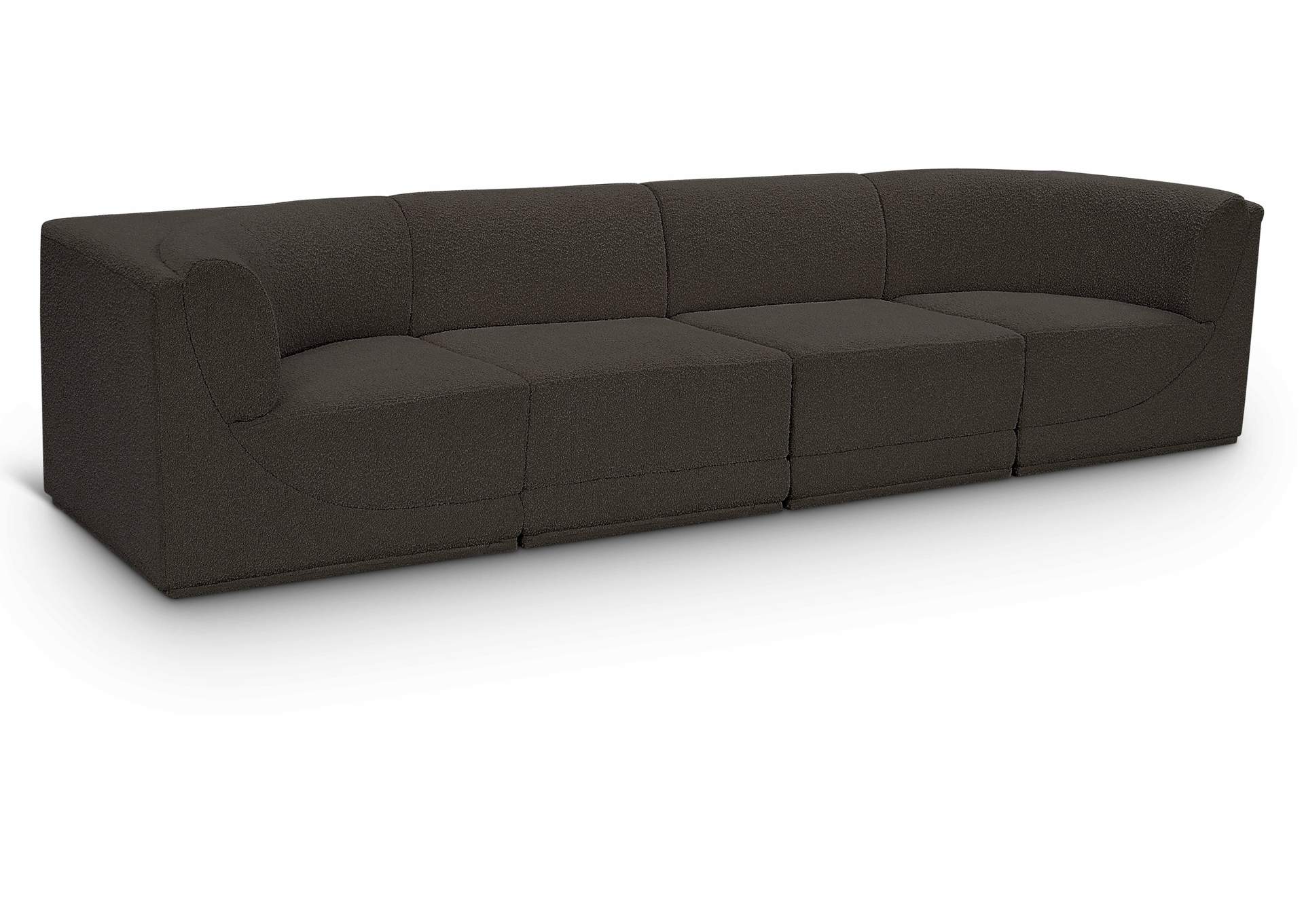 Ollie Brown Boucle Fabric Modular Sofa,Meridian Furniture