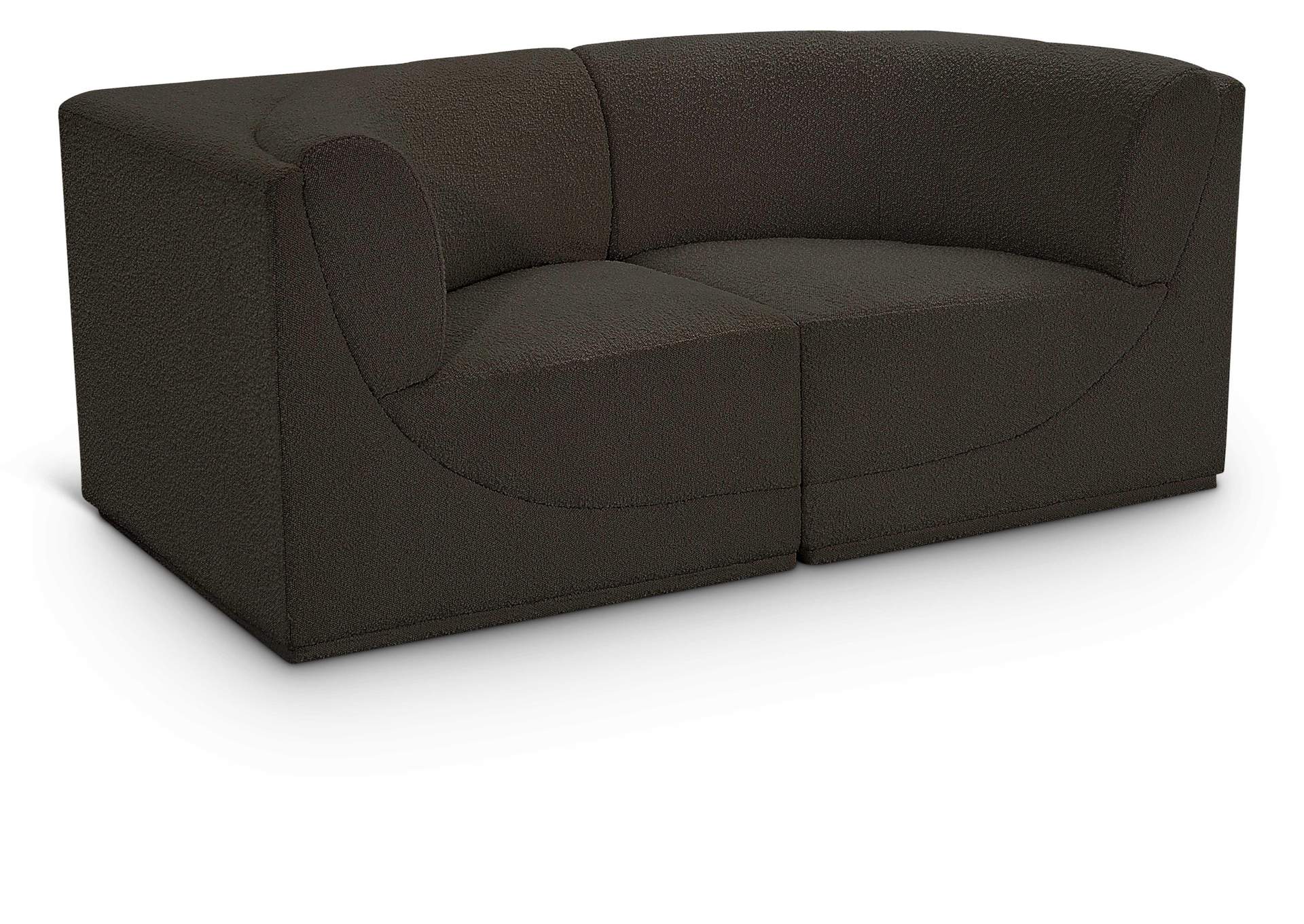 Ollie Brown Boucle Fabric Modular Sofa,Meridian Furniture