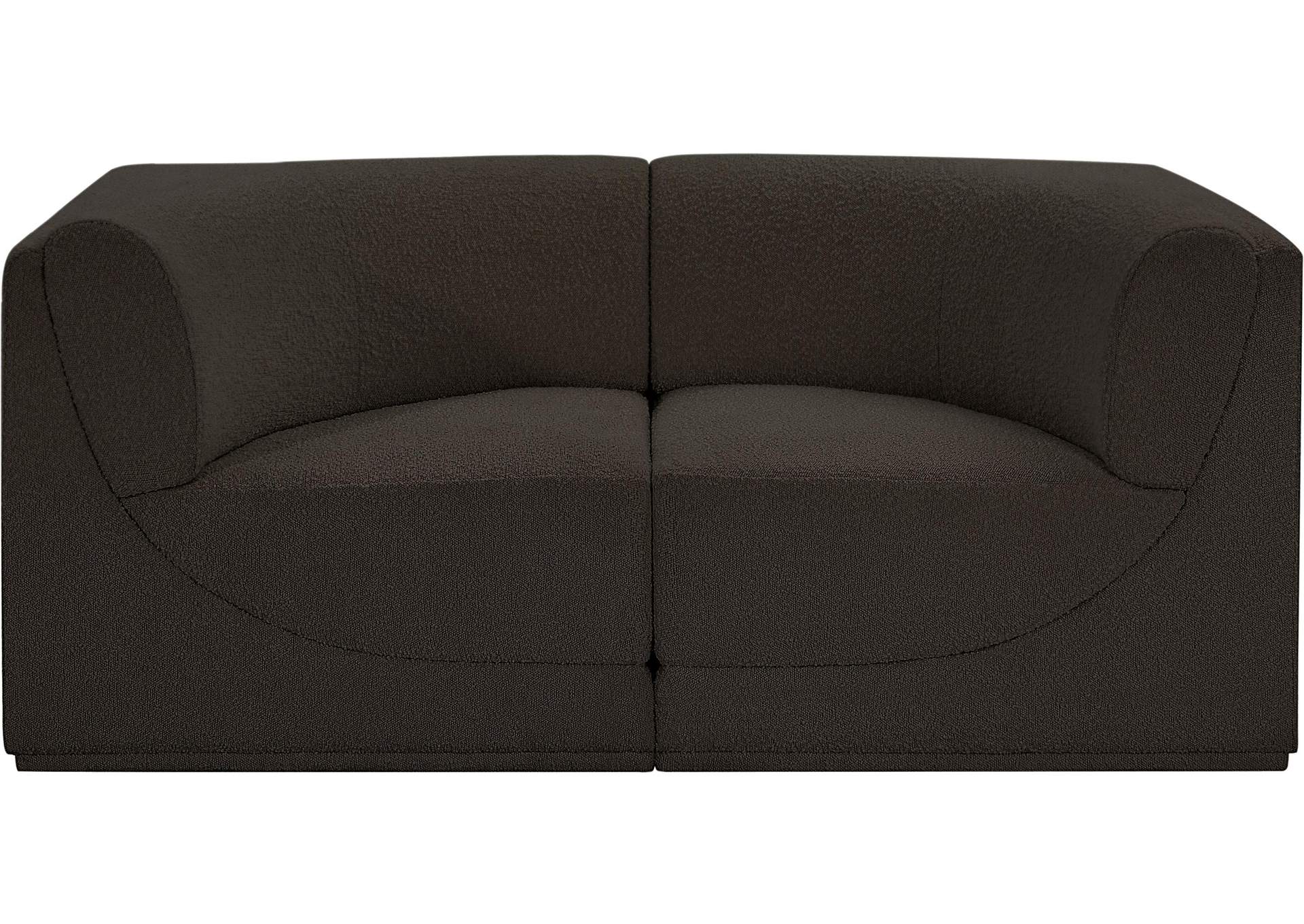 Ollie Brown Boucle Fabric Modular Sofa,Meridian Furniture