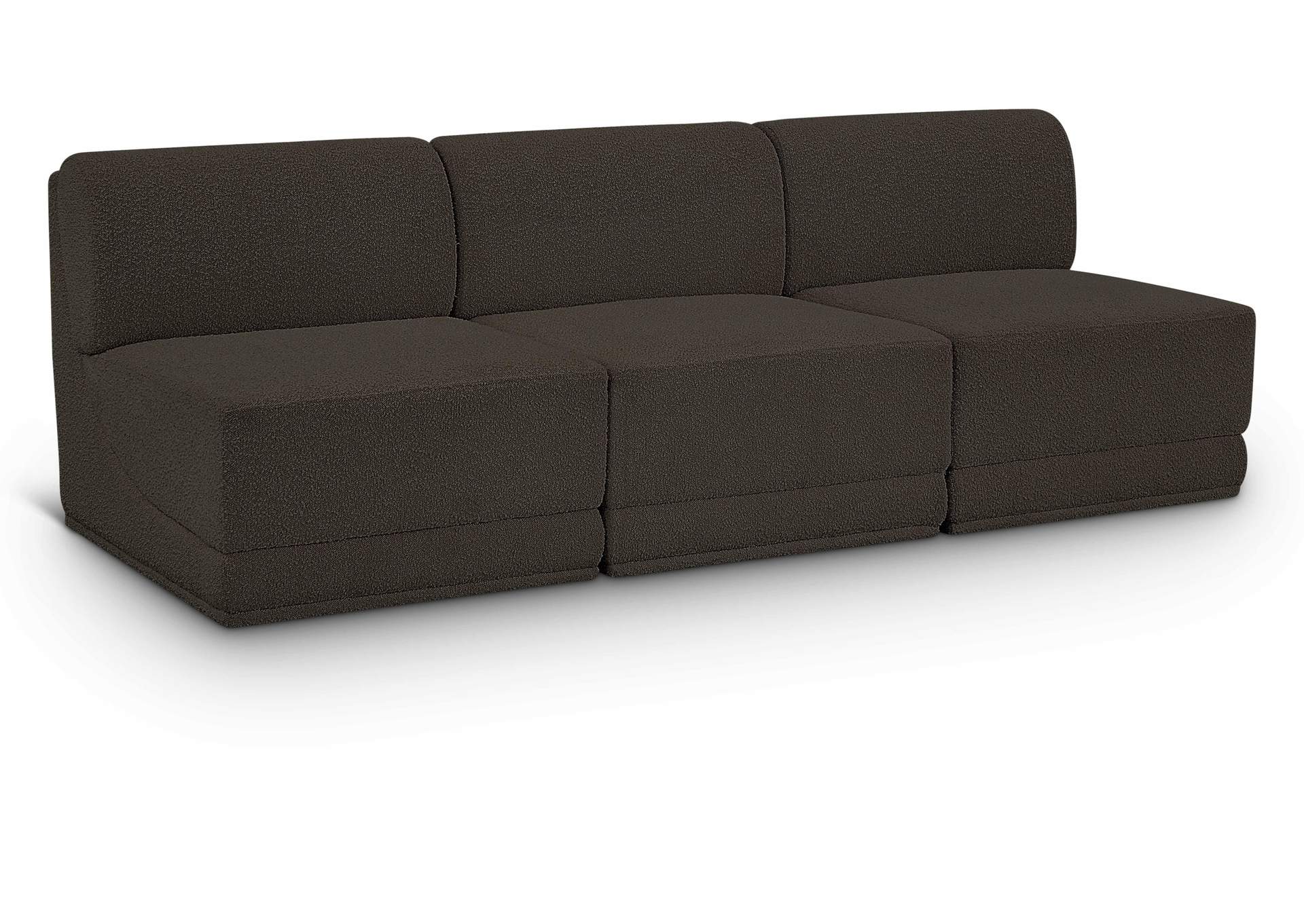 Ollie Brown Boucle Fabric Modular Sofa,Meridian Furniture