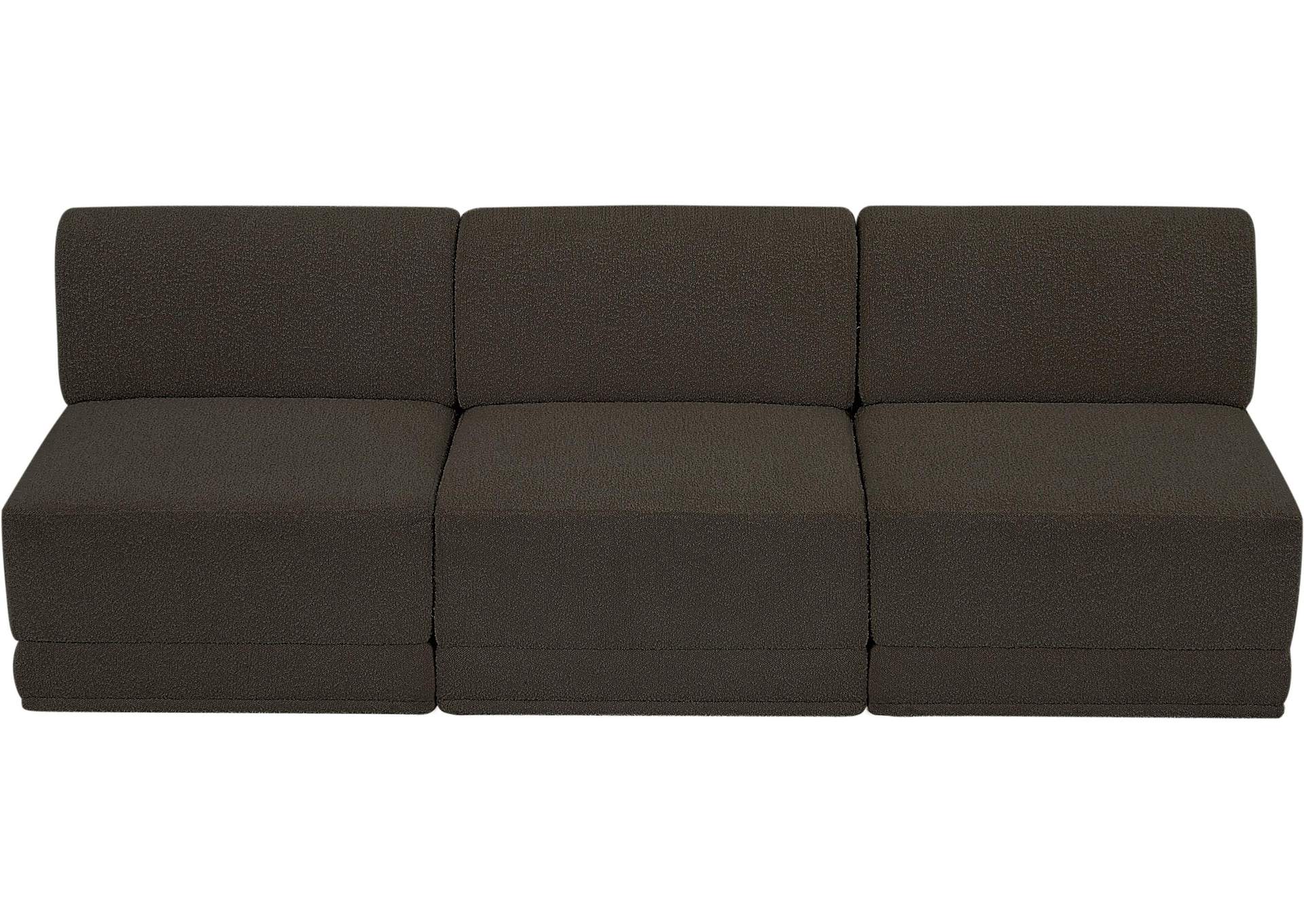 Ollie Brown Boucle Fabric Modular Sofa,Meridian Furniture