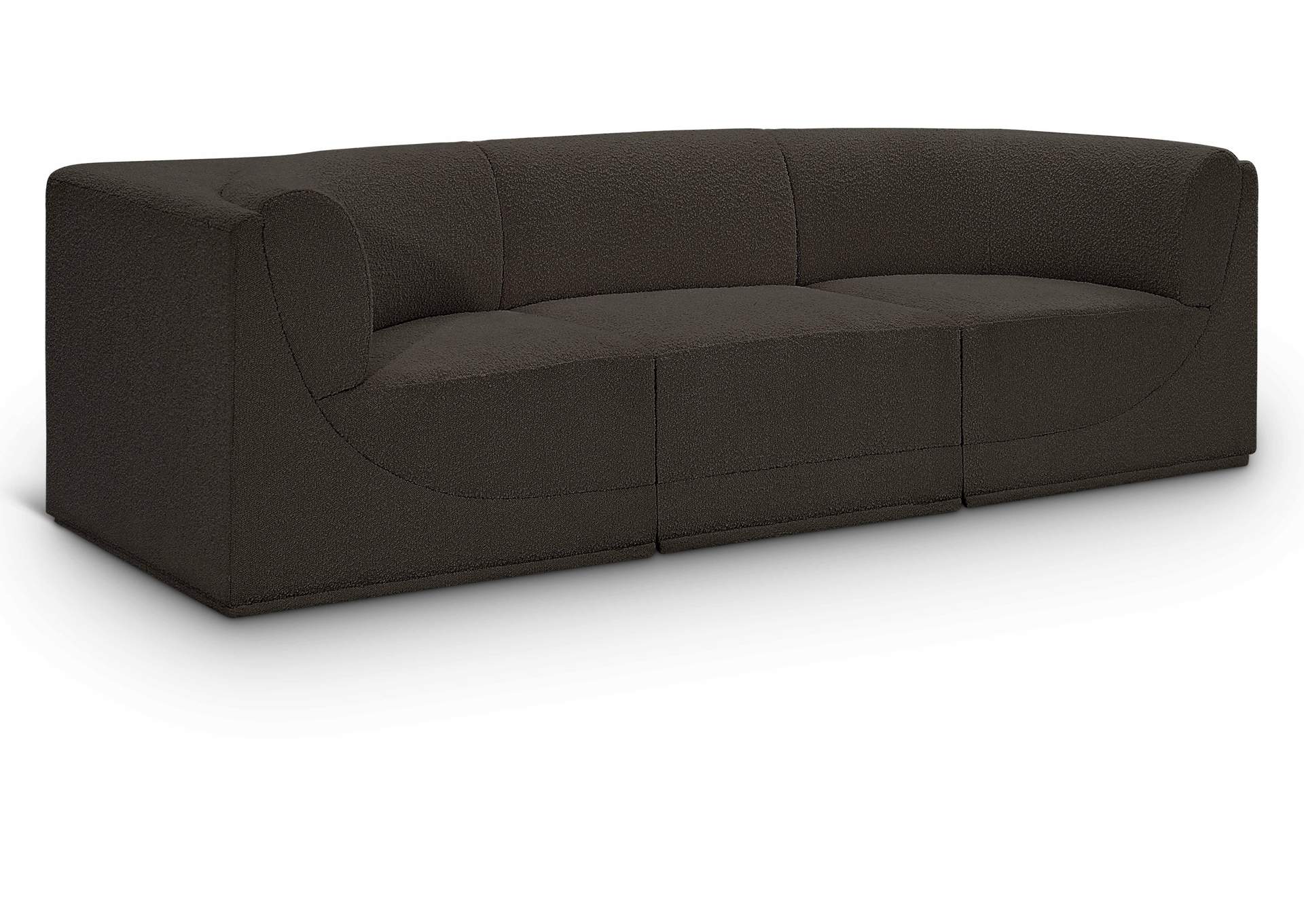 Ollie Brown Boucle Fabric Modular Sofa,Meridian Furniture