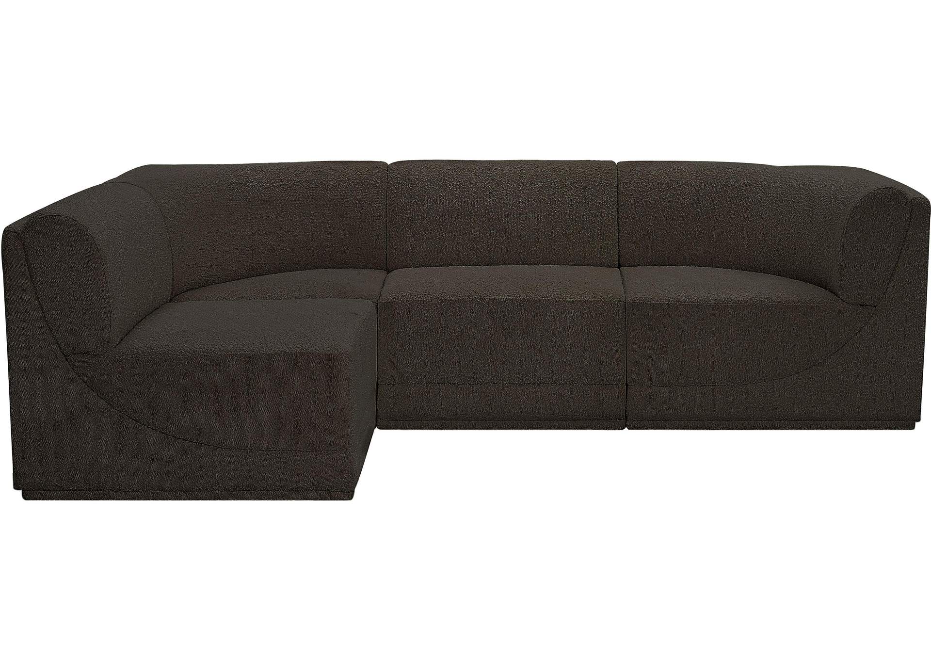 Ollie Brown Boucle Fabric Modular Sectional,Meridian Furniture