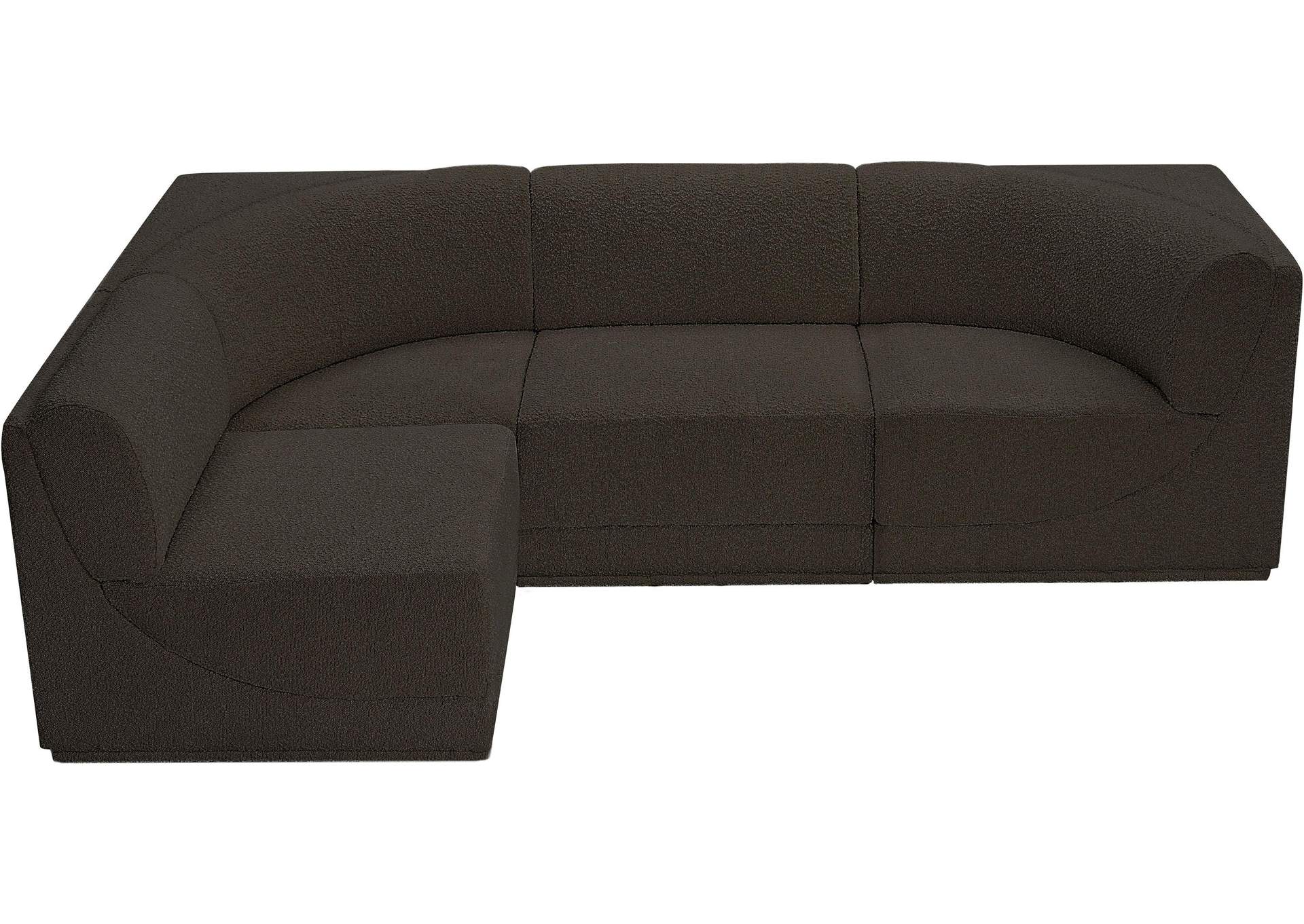 Ollie Brown Boucle Fabric Modular Sectional,Meridian Furniture