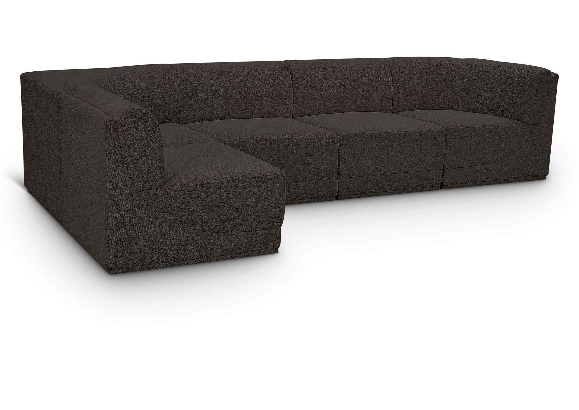 Ollie Brown Boucle Fabric Modular Sectional,Meridian Furniture