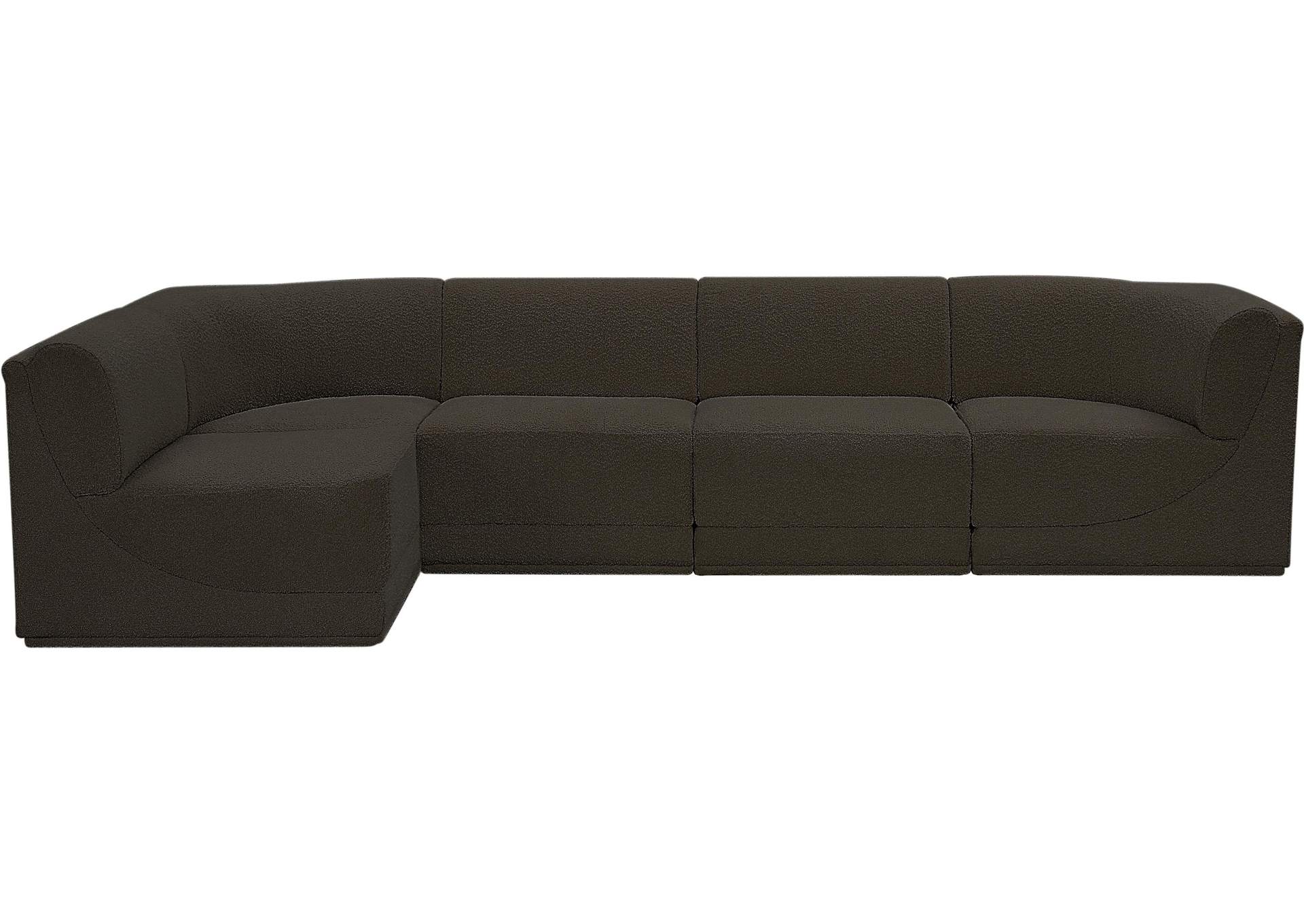 Ollie Brown Boucle Fabric Modular Sectional,Meridian Furniture