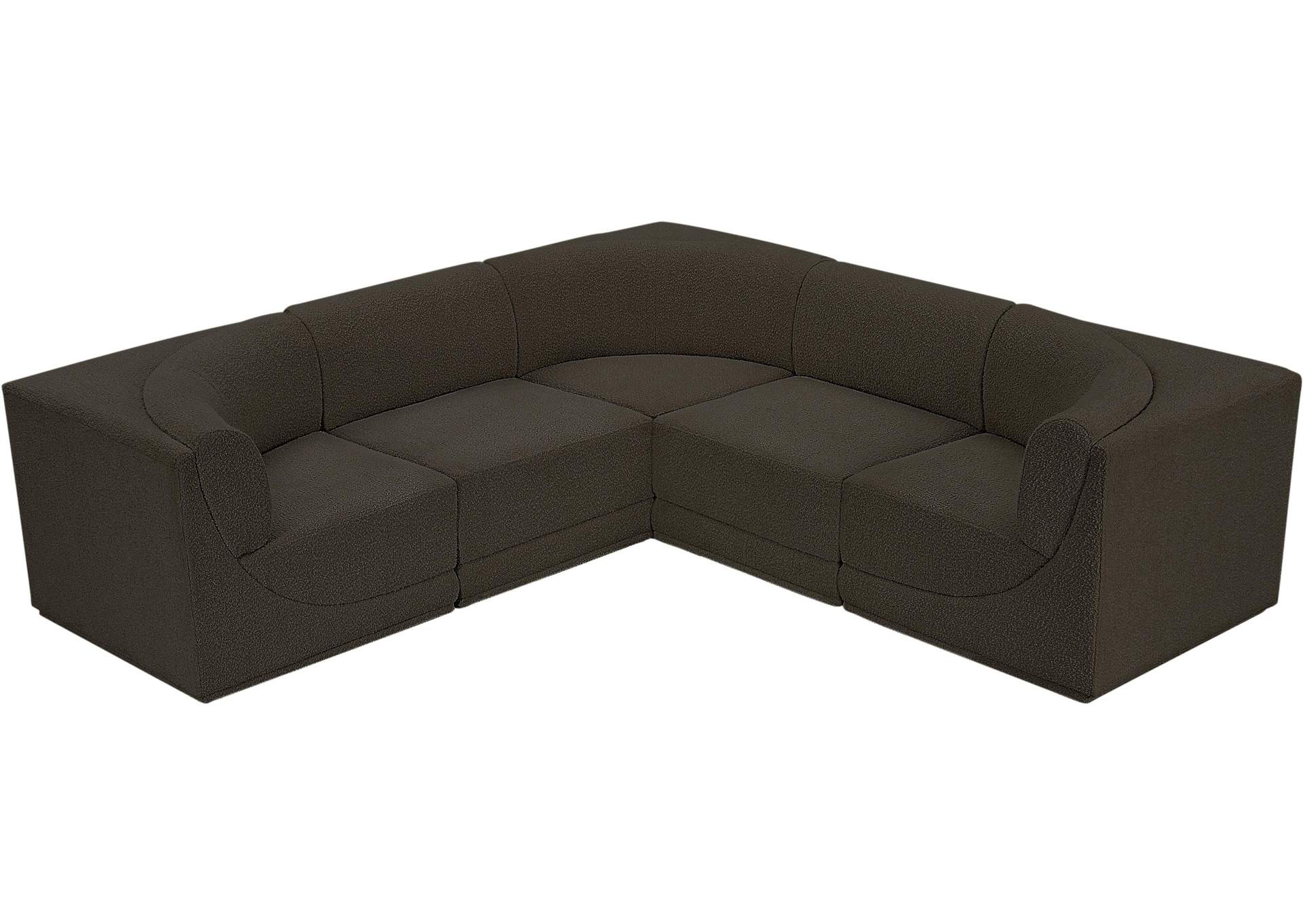 Ollie Brown Boucle Fabric Modular Sectional,Meridian Furniture