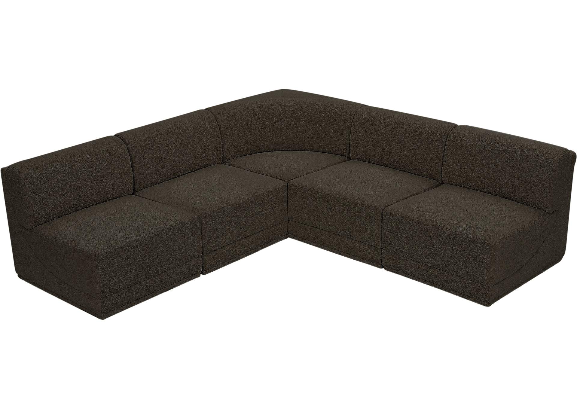 Ollie Brown Boucle Fabric Modular Sectional,Meridian Furniture