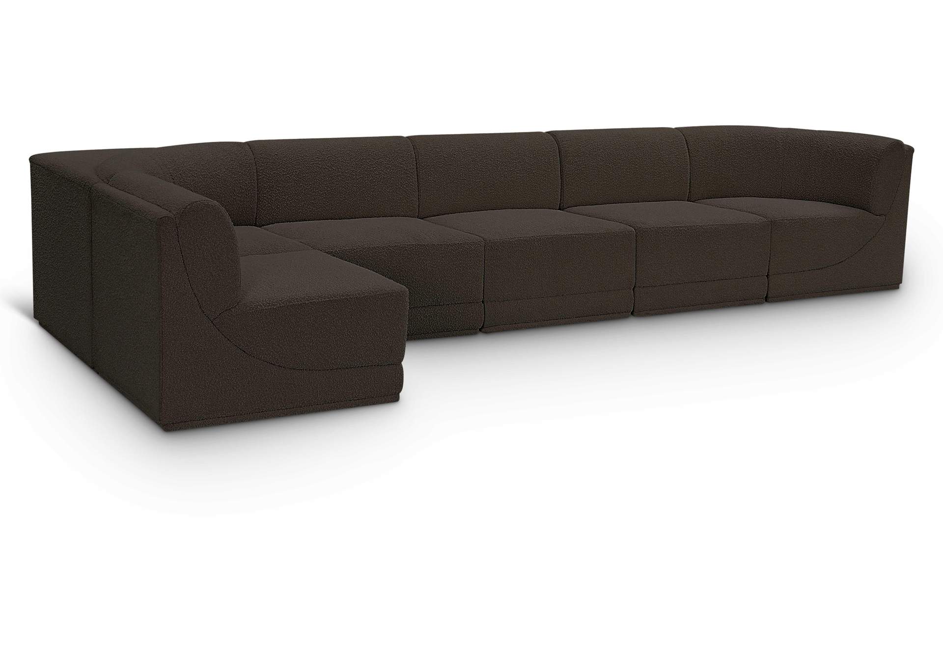 Ollie Brown Boucle Fabric Modular Sectional,Meridian Furniture