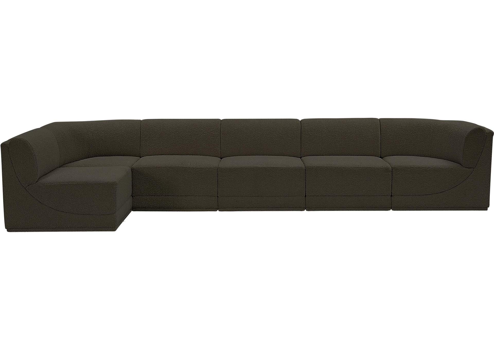 Ollie Brown Boucle Fabric Modular Sectional,Meridian Furniture