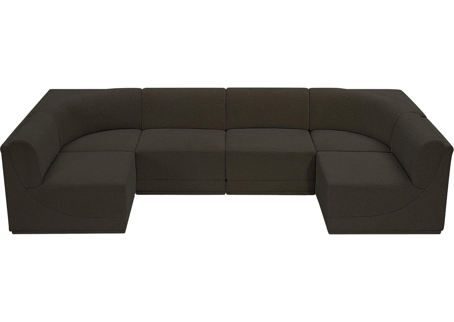 Ollie Brown Boucle Fabric Modular Sectional,Meridian Furniture