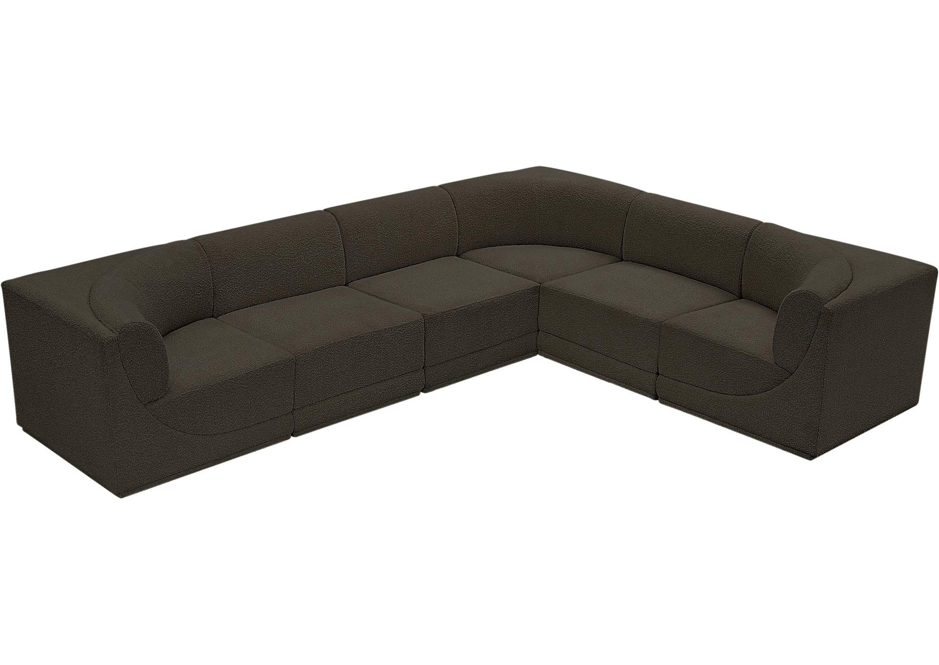 Ollie Brown Boucle Fabric Modular Sectional,Meridian Furniture