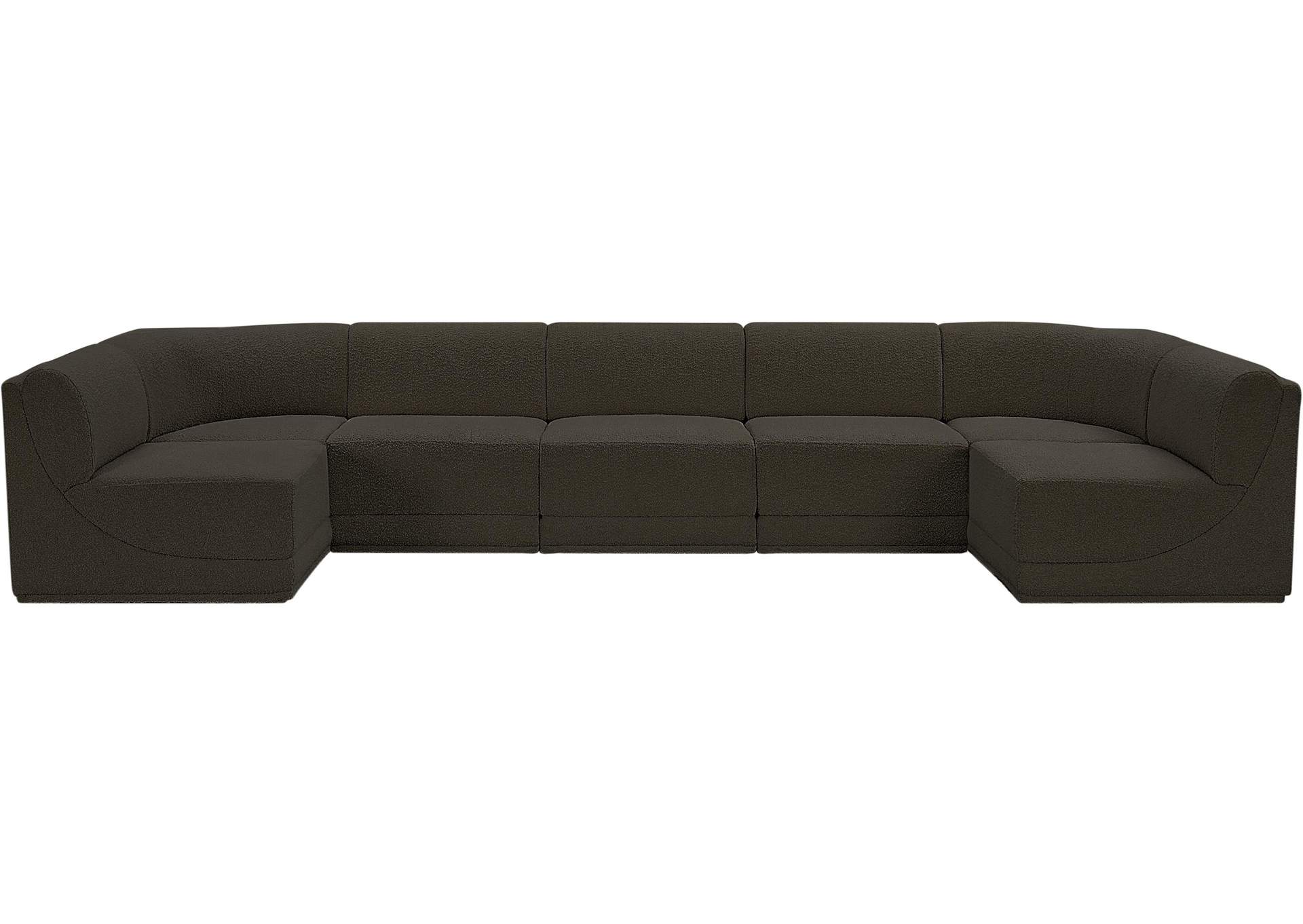 Ollie Brown Boucle Fabric Modular Sectional,Meridian Furniture