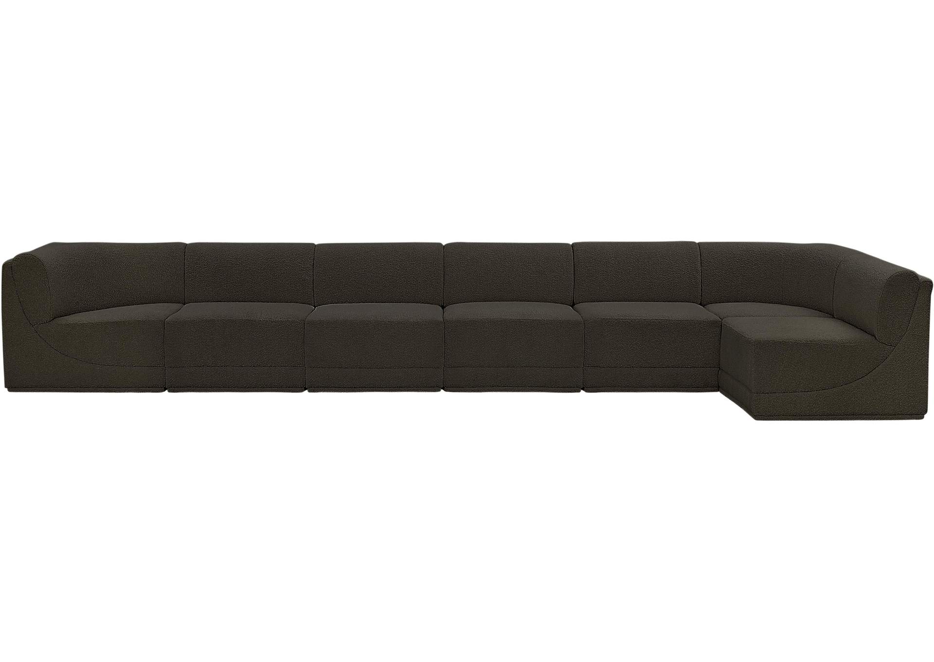 Ollie Brown Boucle Fabric Modular Sectional,Meridian Furniture