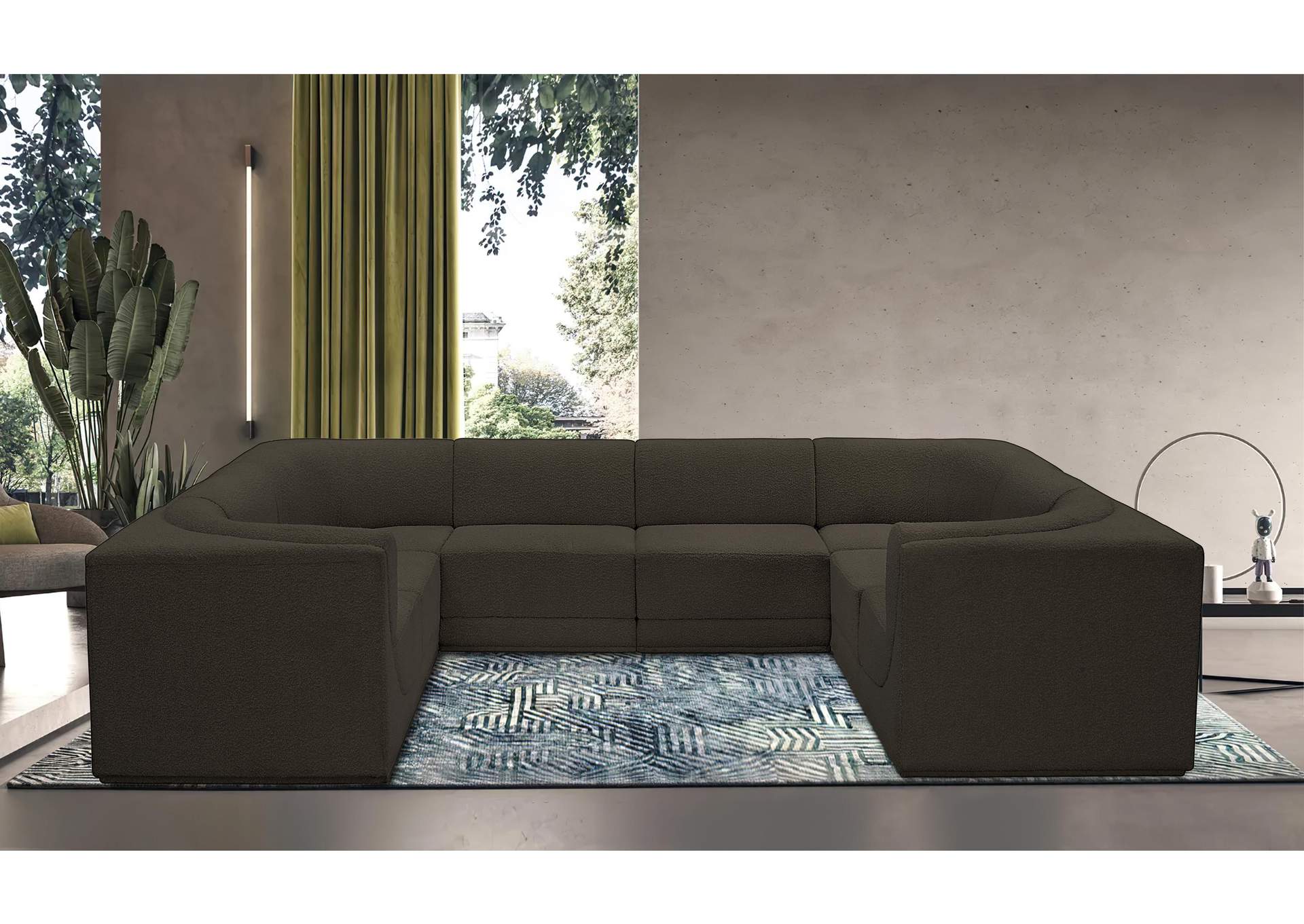 Ollie Brown Boucle Fabric Modular Sectional,Meridian Furniture