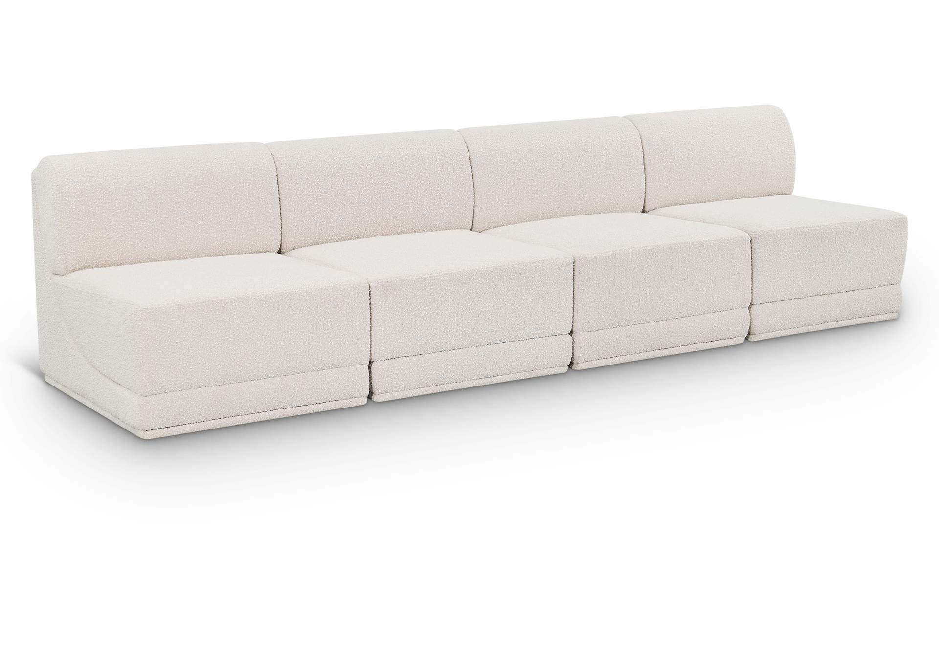 Ollie Cream Boucle Fabric Modular Sofa,Meridian Furniture