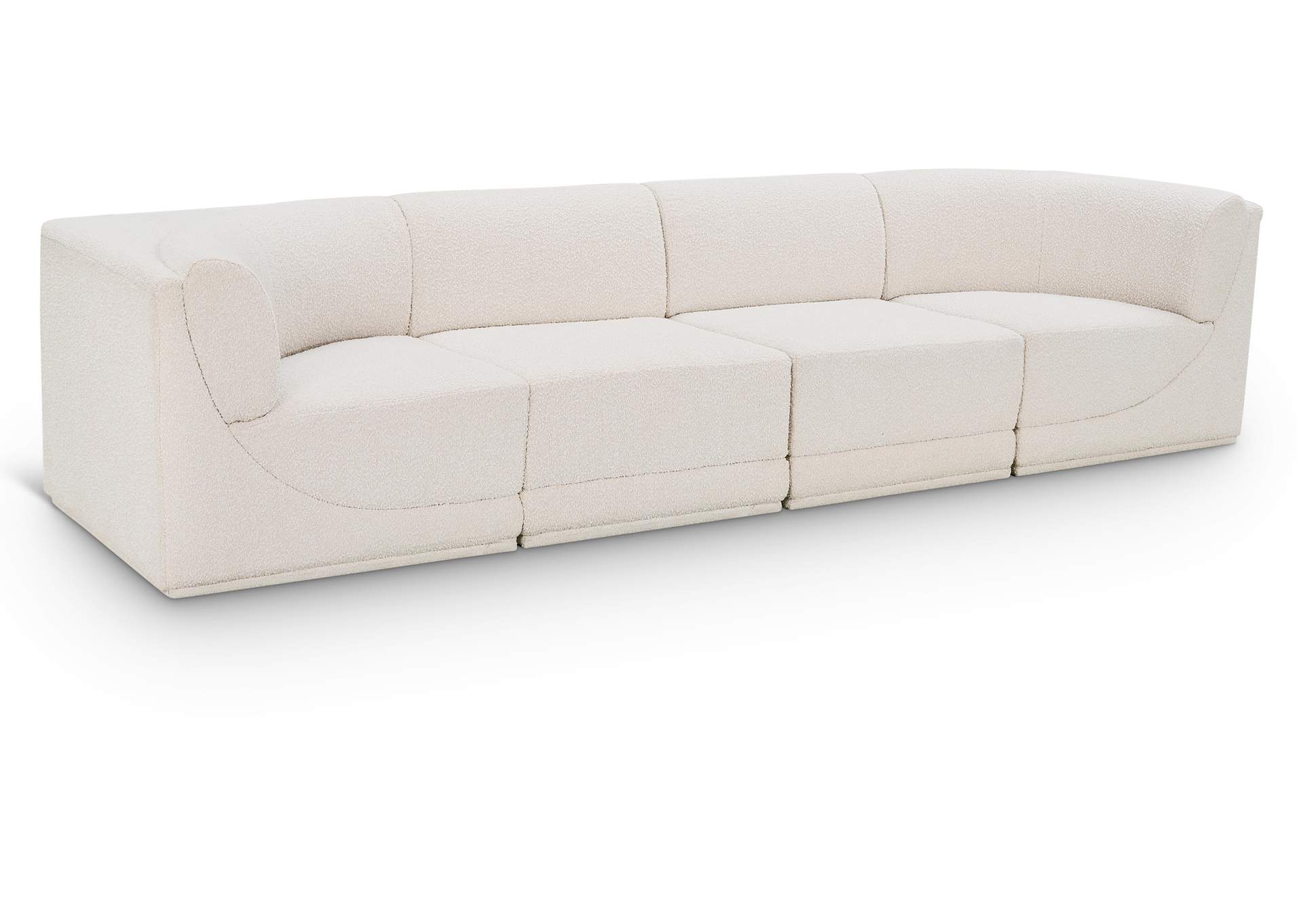 Ollie Cream Boucle Fabric Modular Sofa,Meridian Furniture