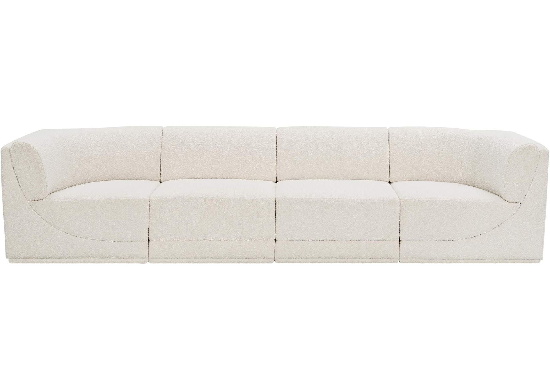 Ollie Cream Boucle Fabric Modular Sofa,Meridian Furniture