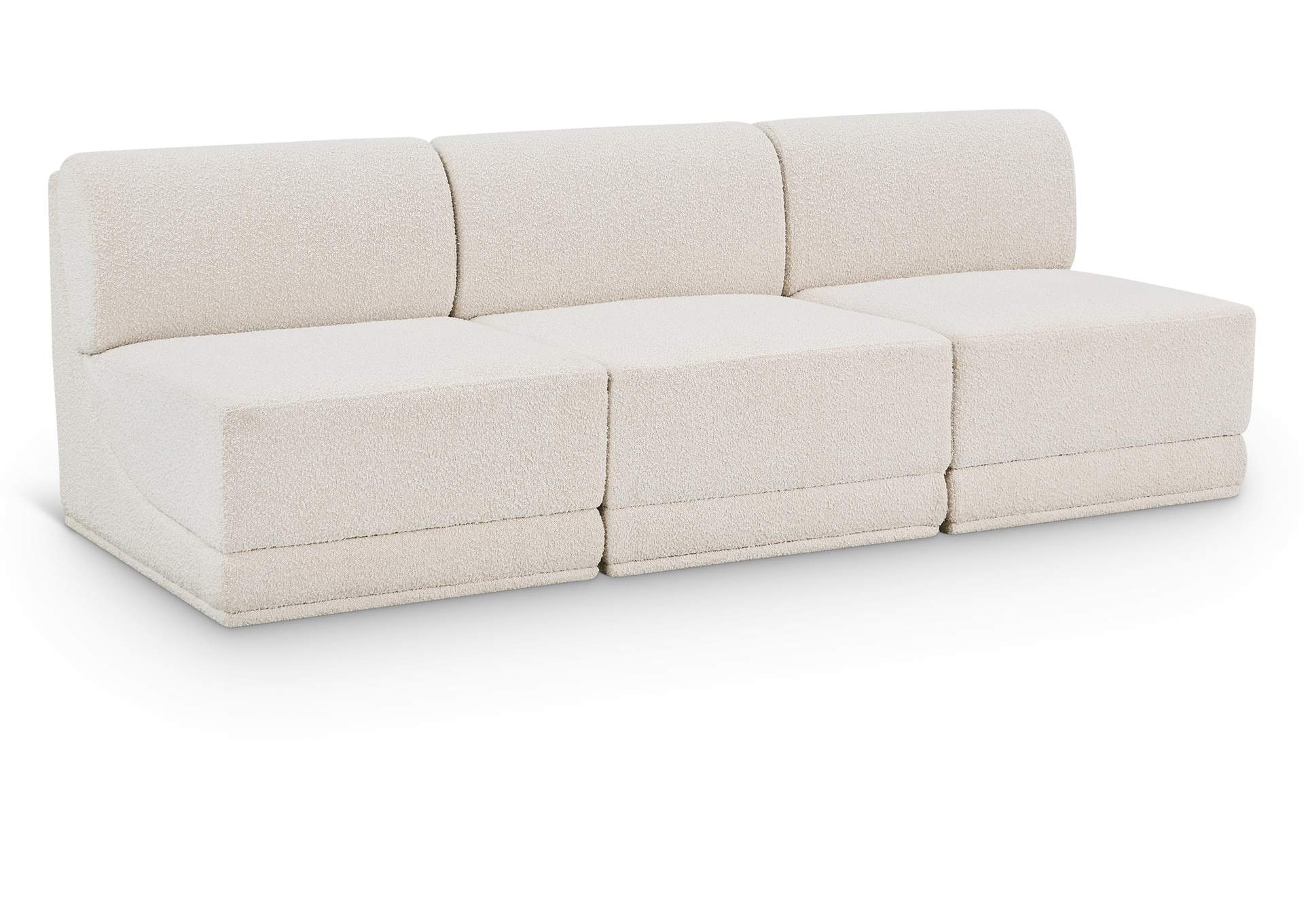 Ollie Cream Boucle Fabric Modular Sofa,Meridian Furniture