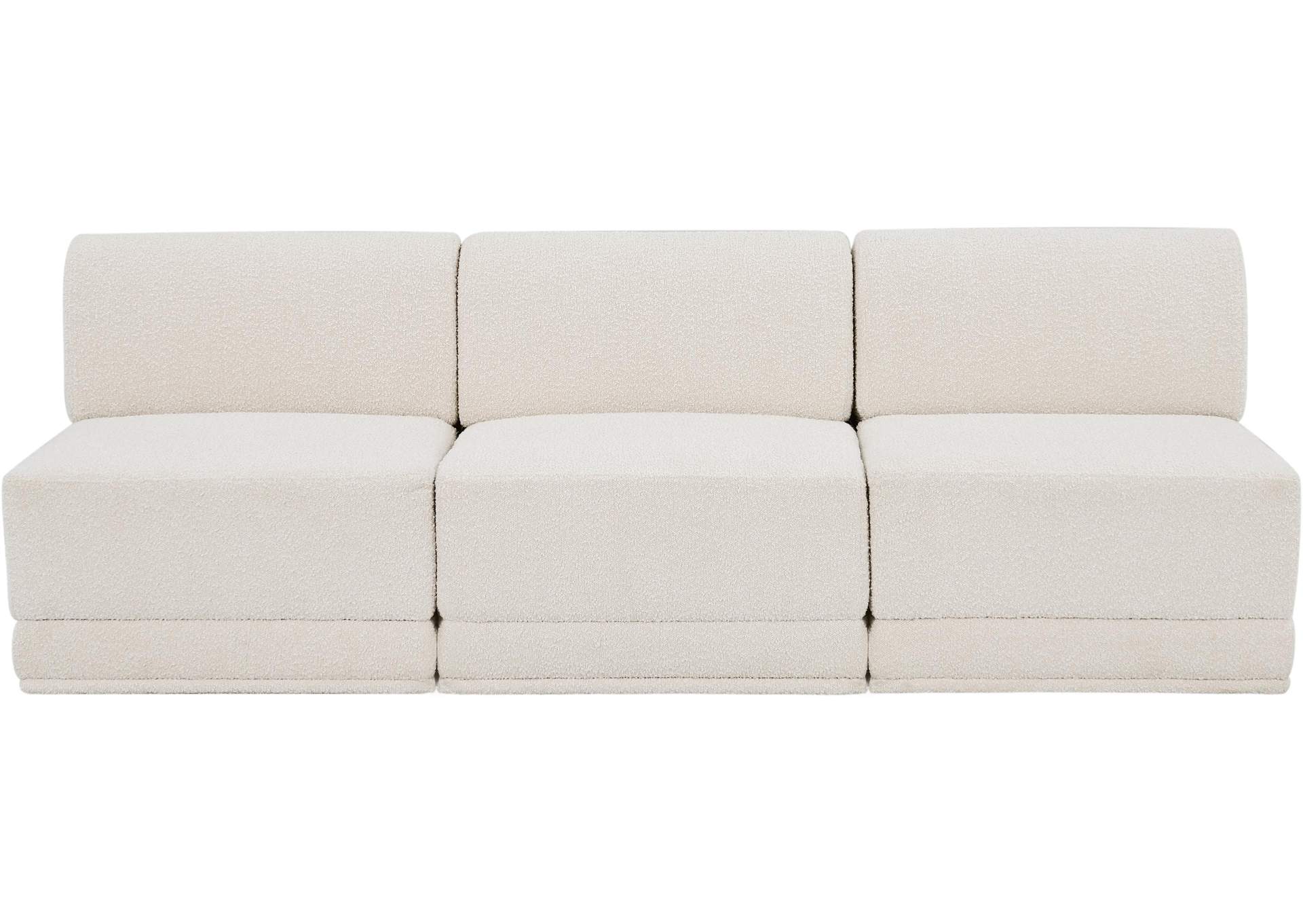 Ollie Cream Boucle Fabric Modular Sofa,Meridian Furniture