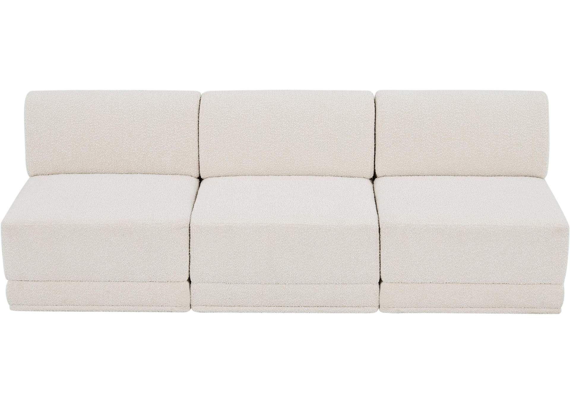 Ollie Cream Boucle Fabric Modular Sofa,Meridian Furniture