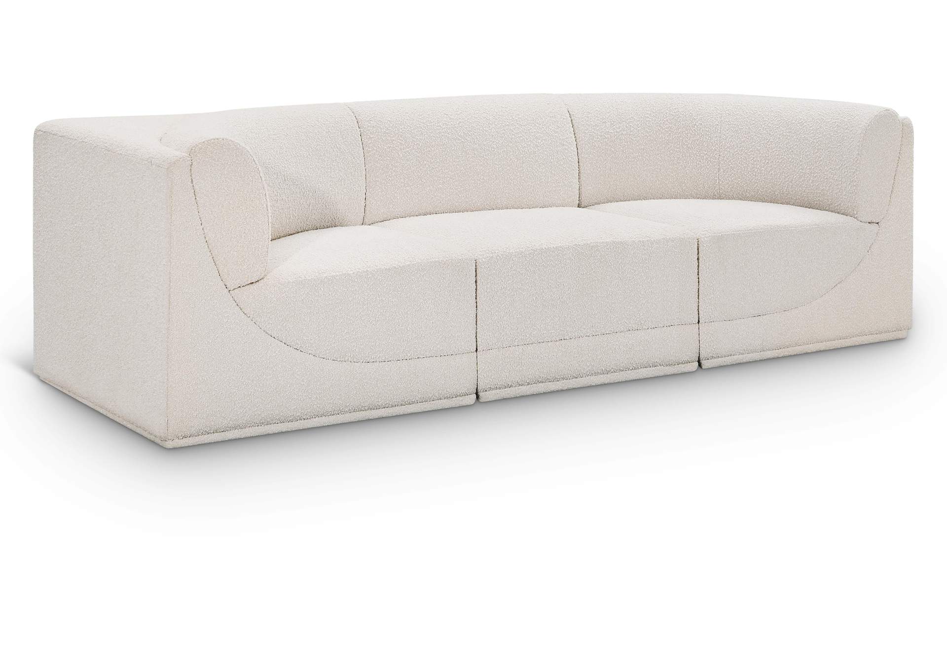 Ollie Cream Boucle Fabric Modular Sofa,Meridian Furniture