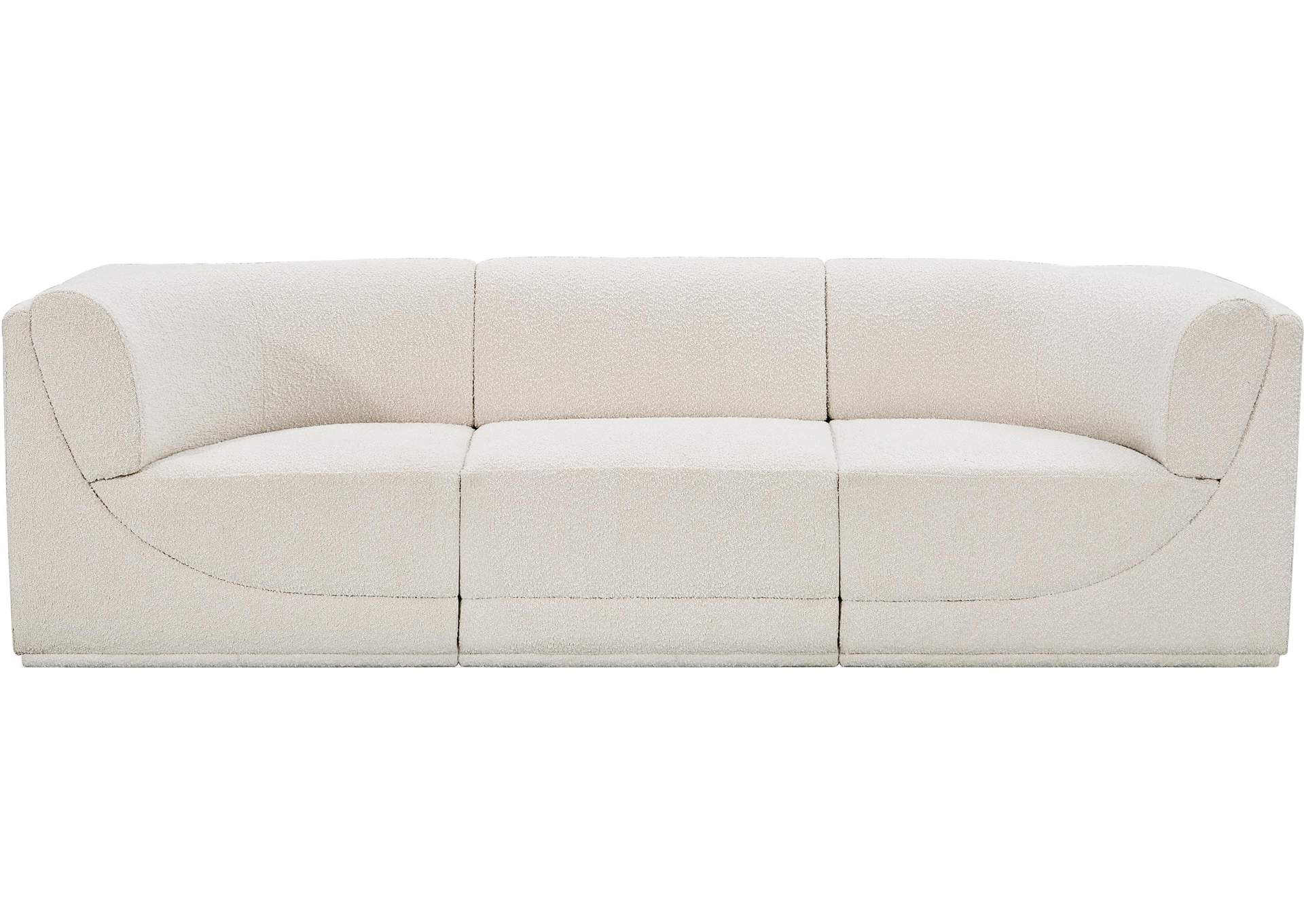 Ollie Cream Boucle Fabric Modular Sofa,Meridian Furniture