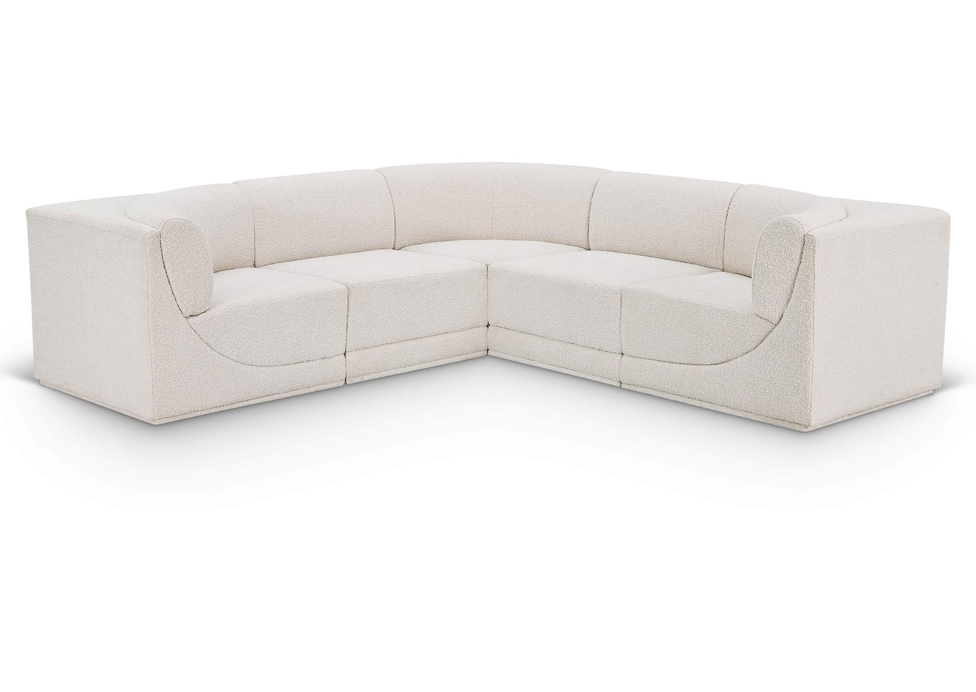 Ollie Cream Boucle Fabric Modular Sectional,Meridian Furniture