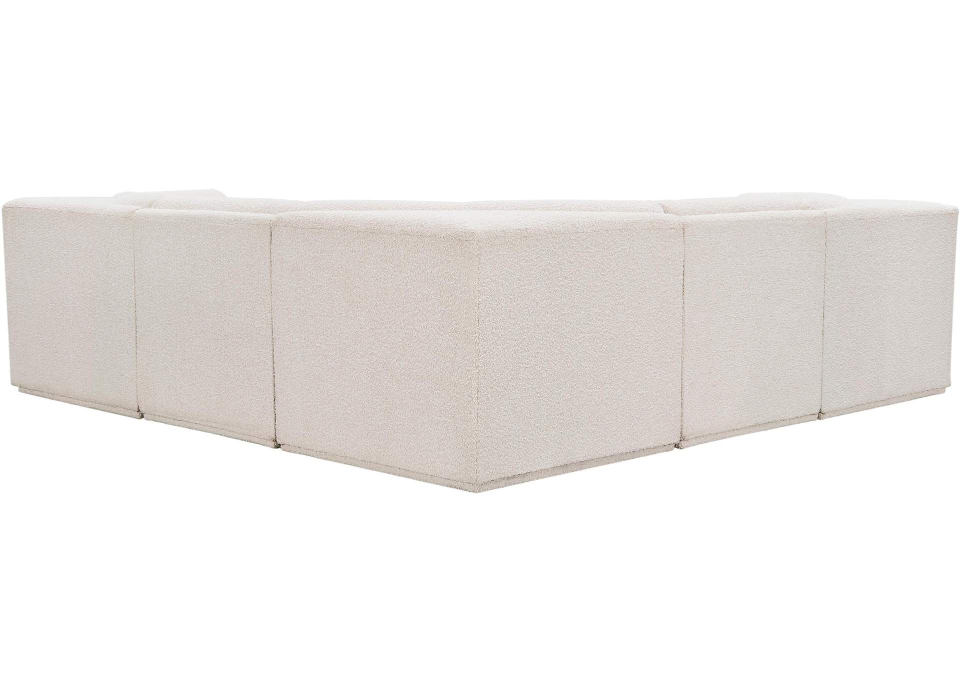 Ollie Cream Boucle Fabric Modular Sectional,Meridian Furniture