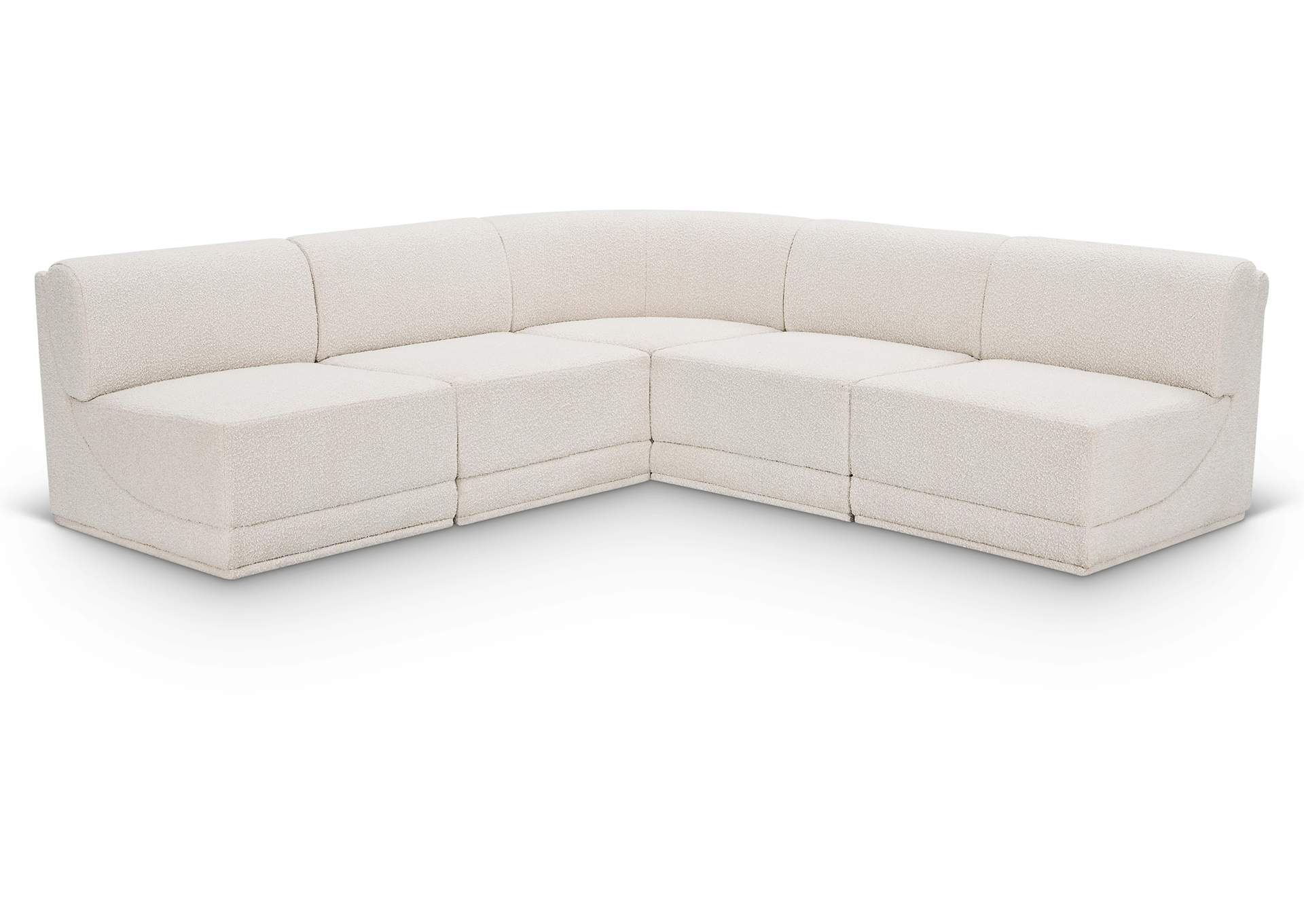 Ollie Cream Boucle Fabric Modular Sectional,Meridian Furniture