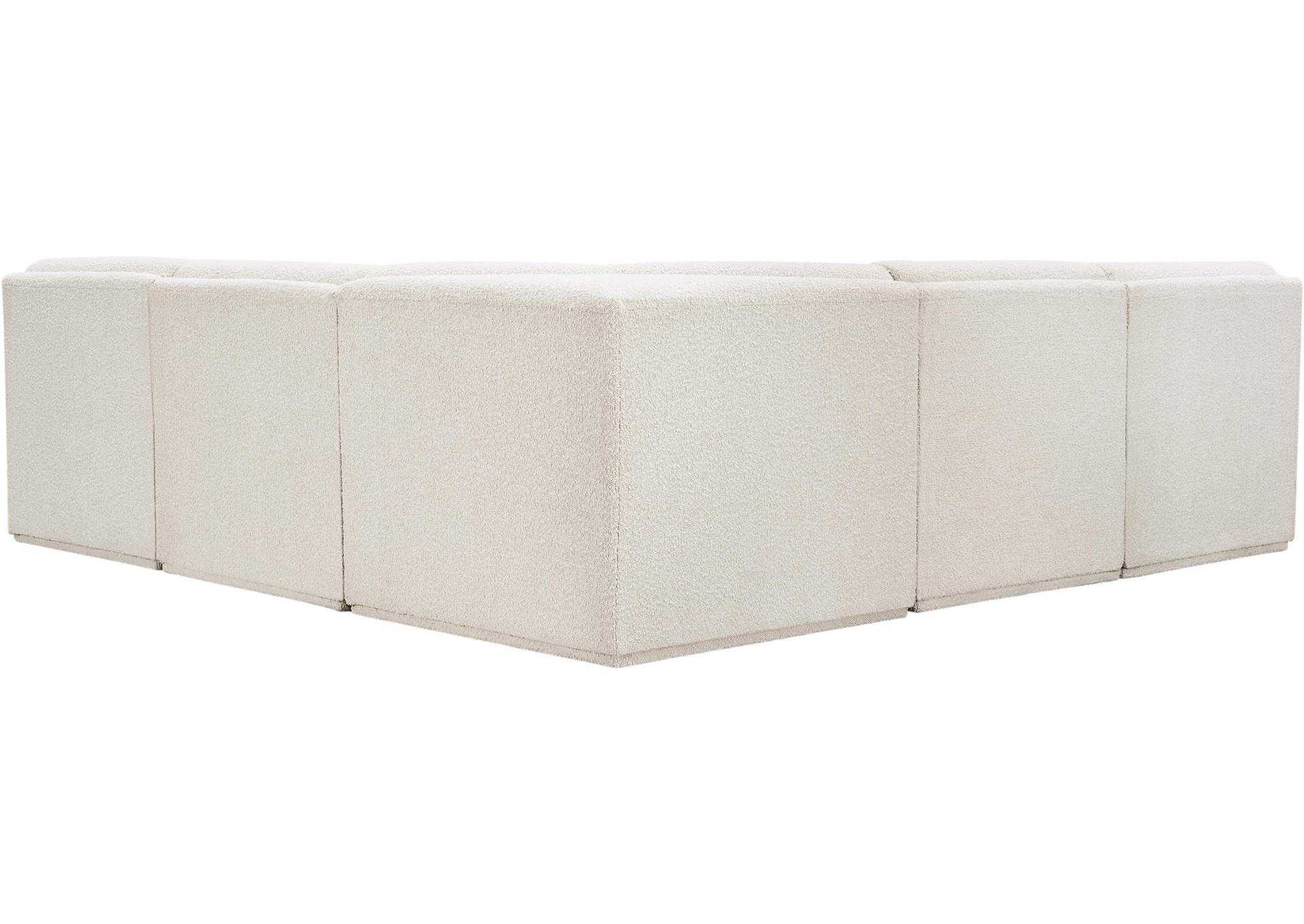 Ollie Cream Boucle Fabric Modular Sectional,Meridian Furniture