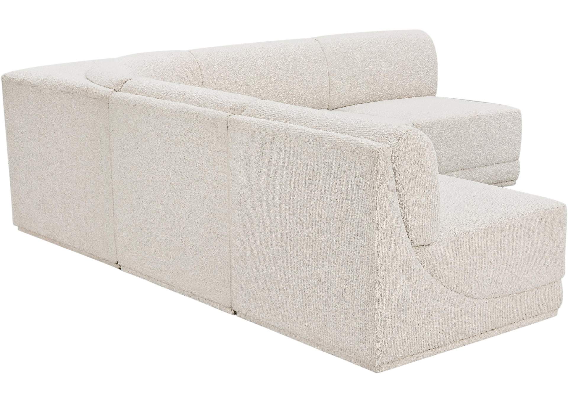 Ollie Cream Boucle Fabric Modular Sectional,Meridian Furniture