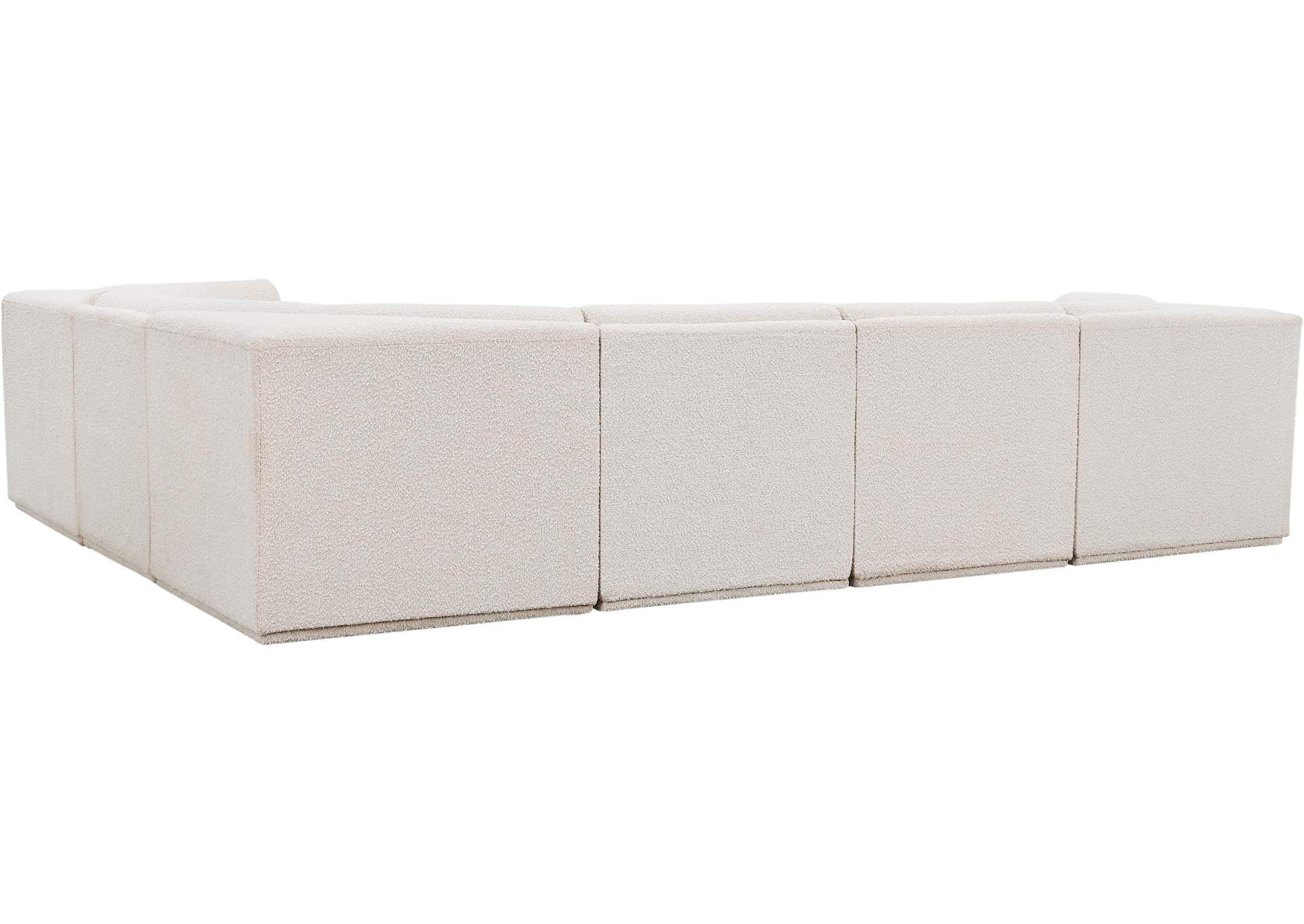 Ollie Cream Boucle Fabric Modular Sectional,Meridian Furniture