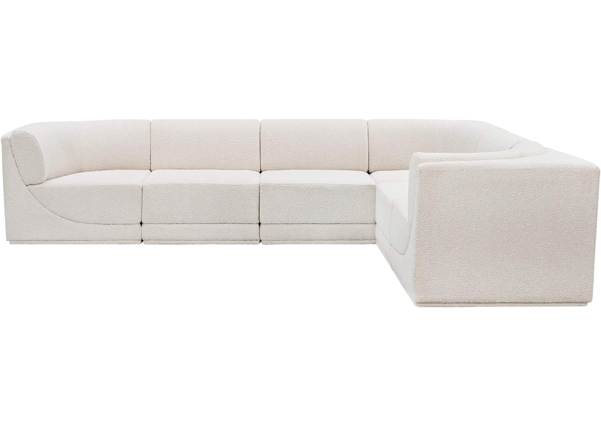 Ollie Cream Boucle Fabric Modular Sectional,Meridian Furniture