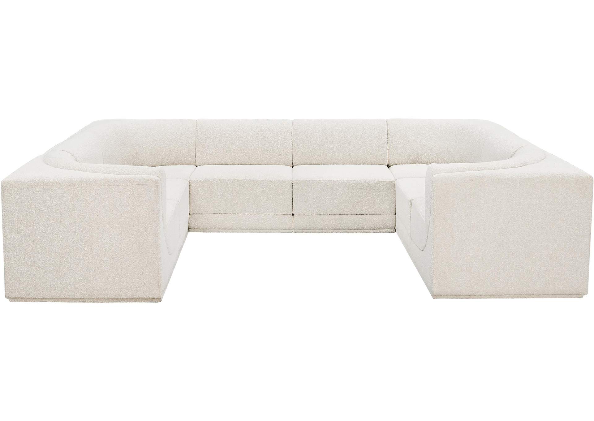 Ollie Cream Boucle Fabric Modular Sectional,Meridian Furniture