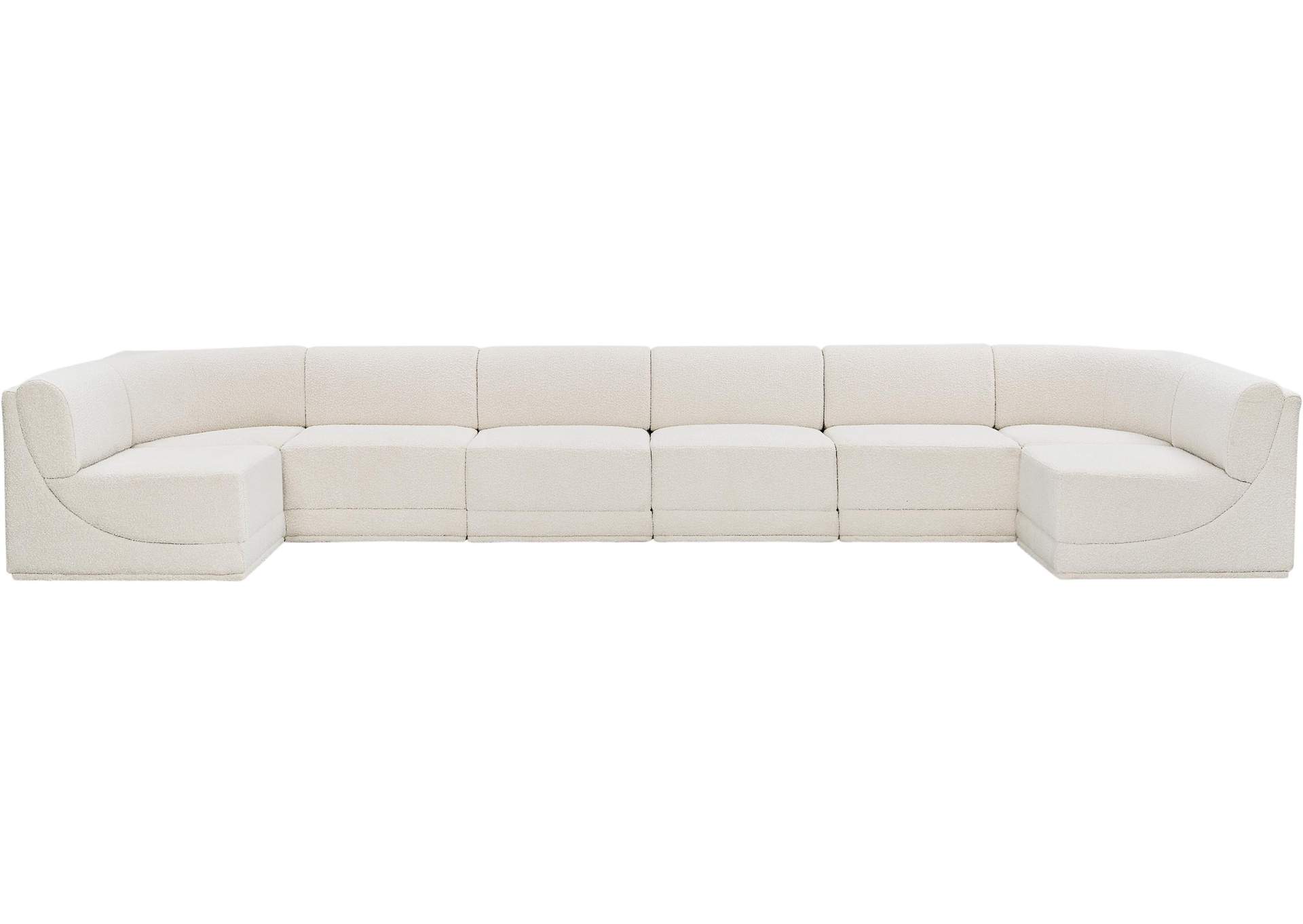 Ollie Cream Boucle Fabric Modular Sectional,Meridian Furniture