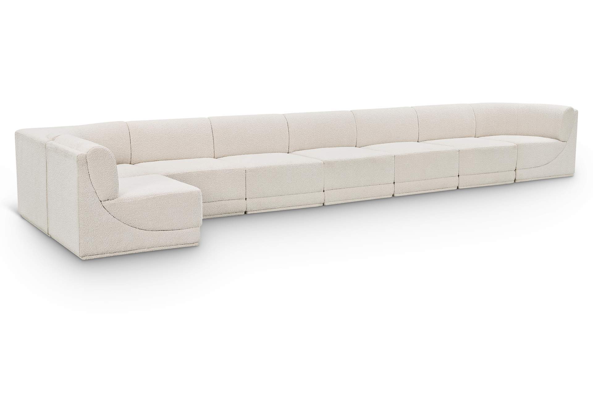 Ollie Cream Boucle Fabric Modular Sectional,Meridian Furniture