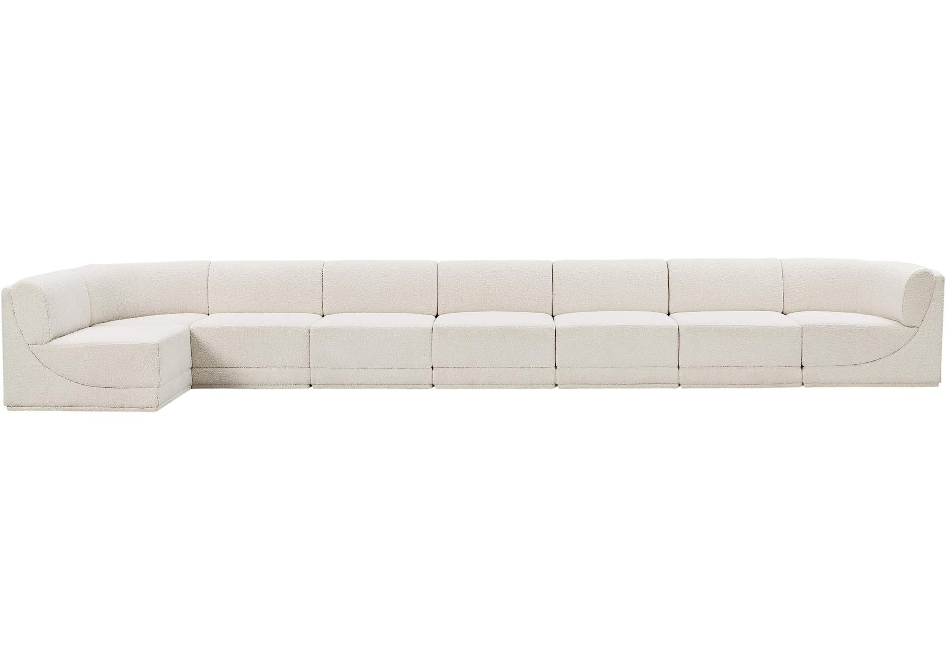 Ollie Cream Boucle Fabric Modular Sectional,Meridian Furniture