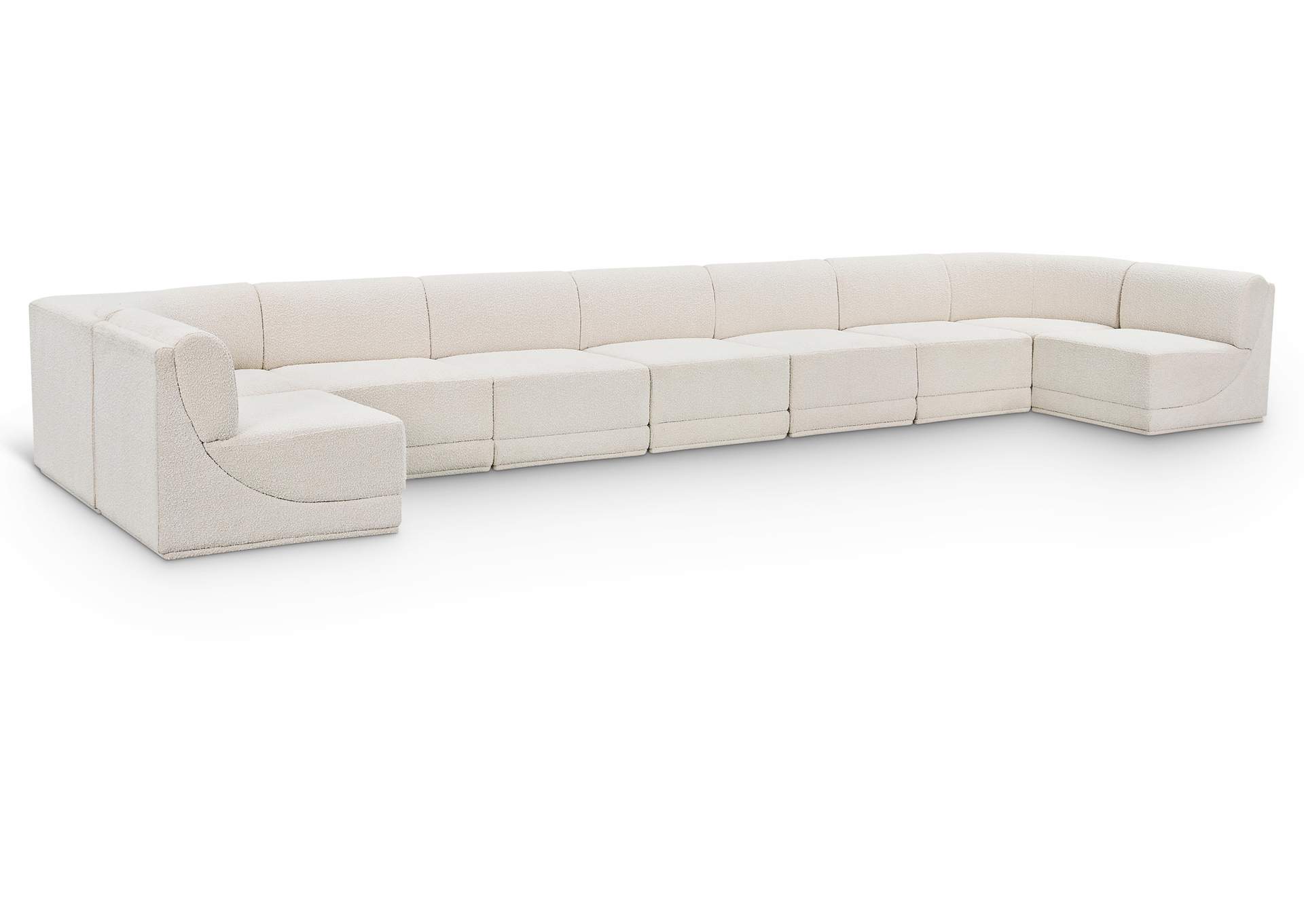 Ollie Cream Boucle Fabric Modular Sectional,Meridian Furniture