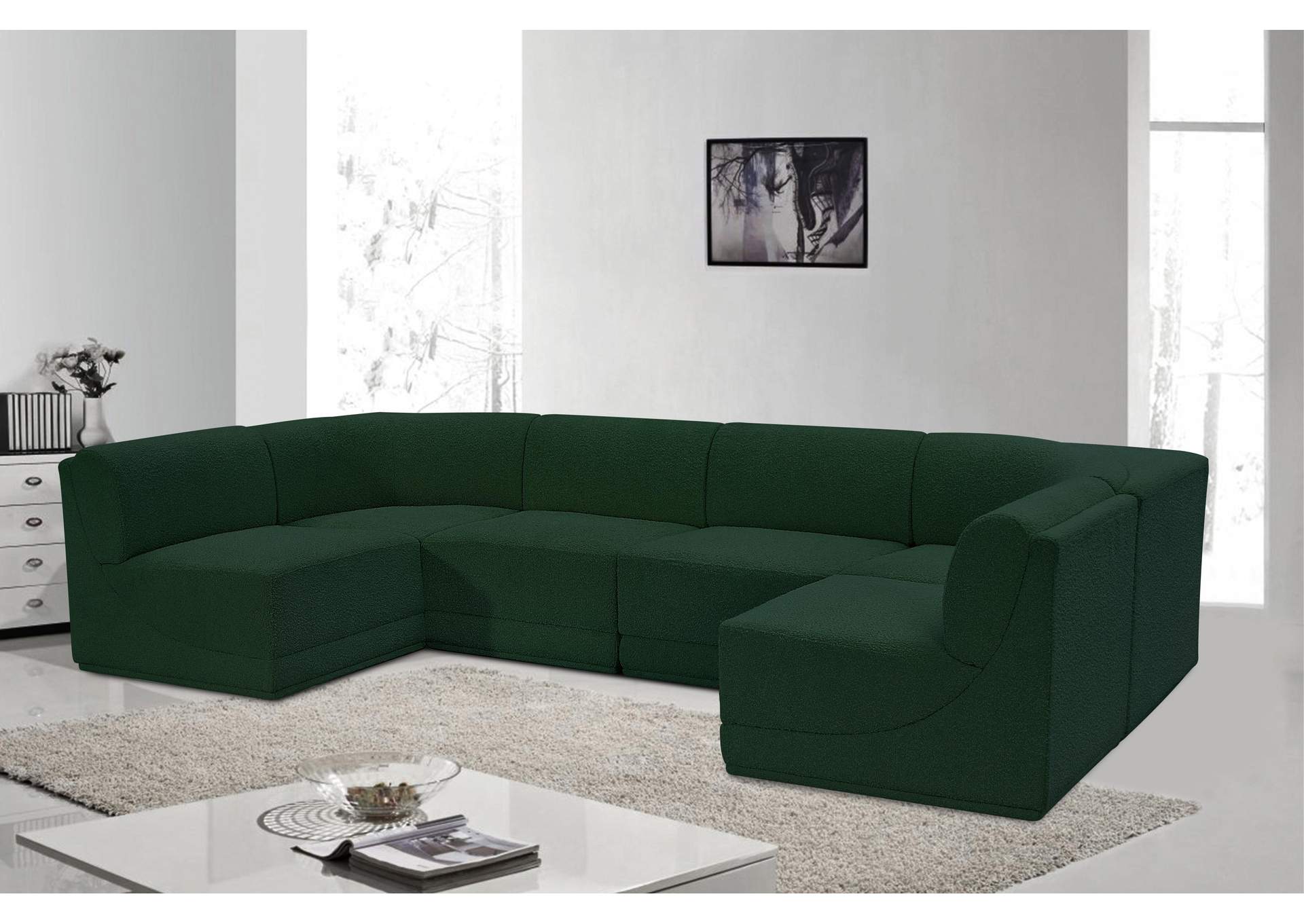 Ollie Green Boucle Fabric Modular Sectional,Meridian Furniture