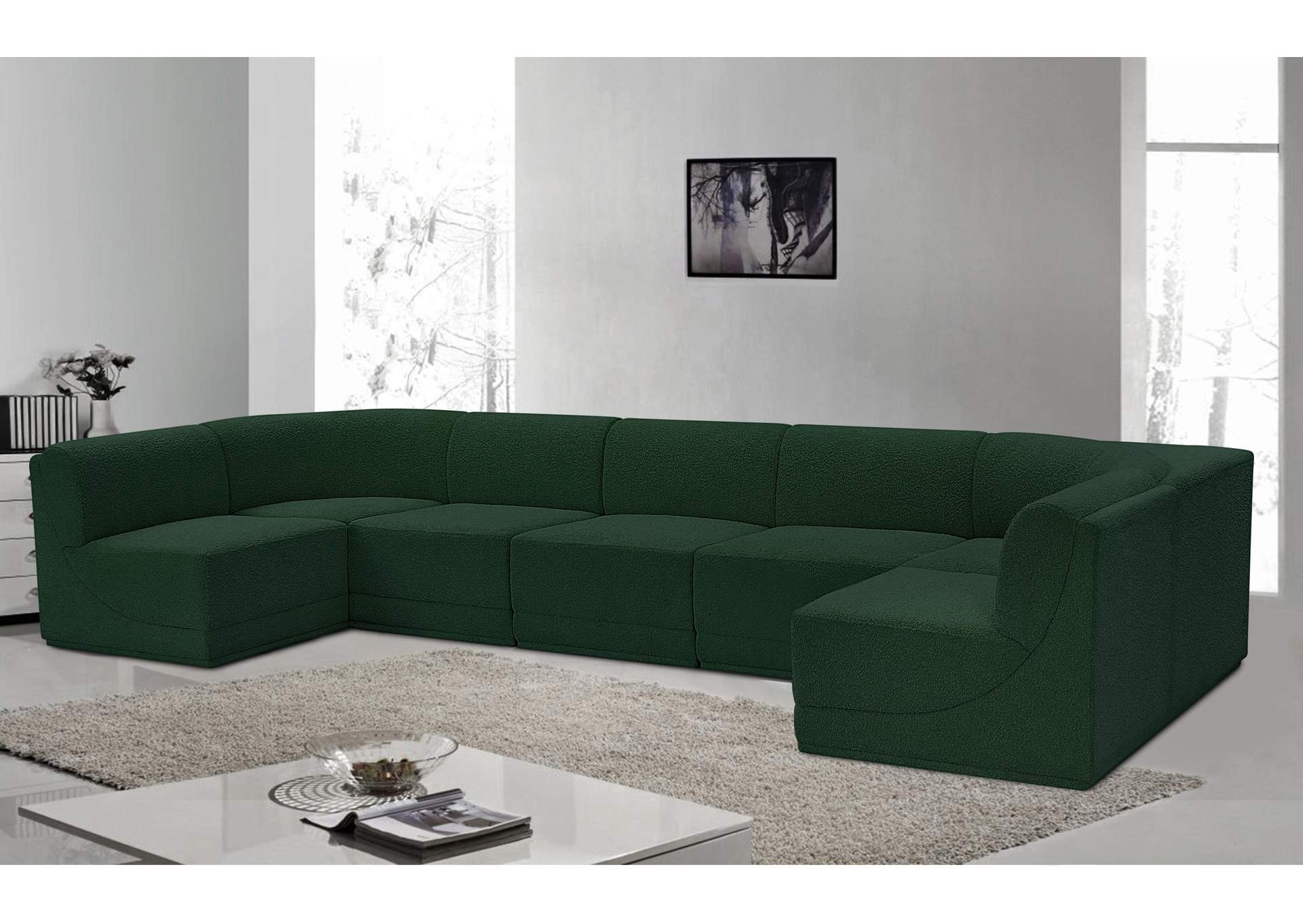 Ollie Green Boucle Fabric Modular Sectional,Meridian Furniture