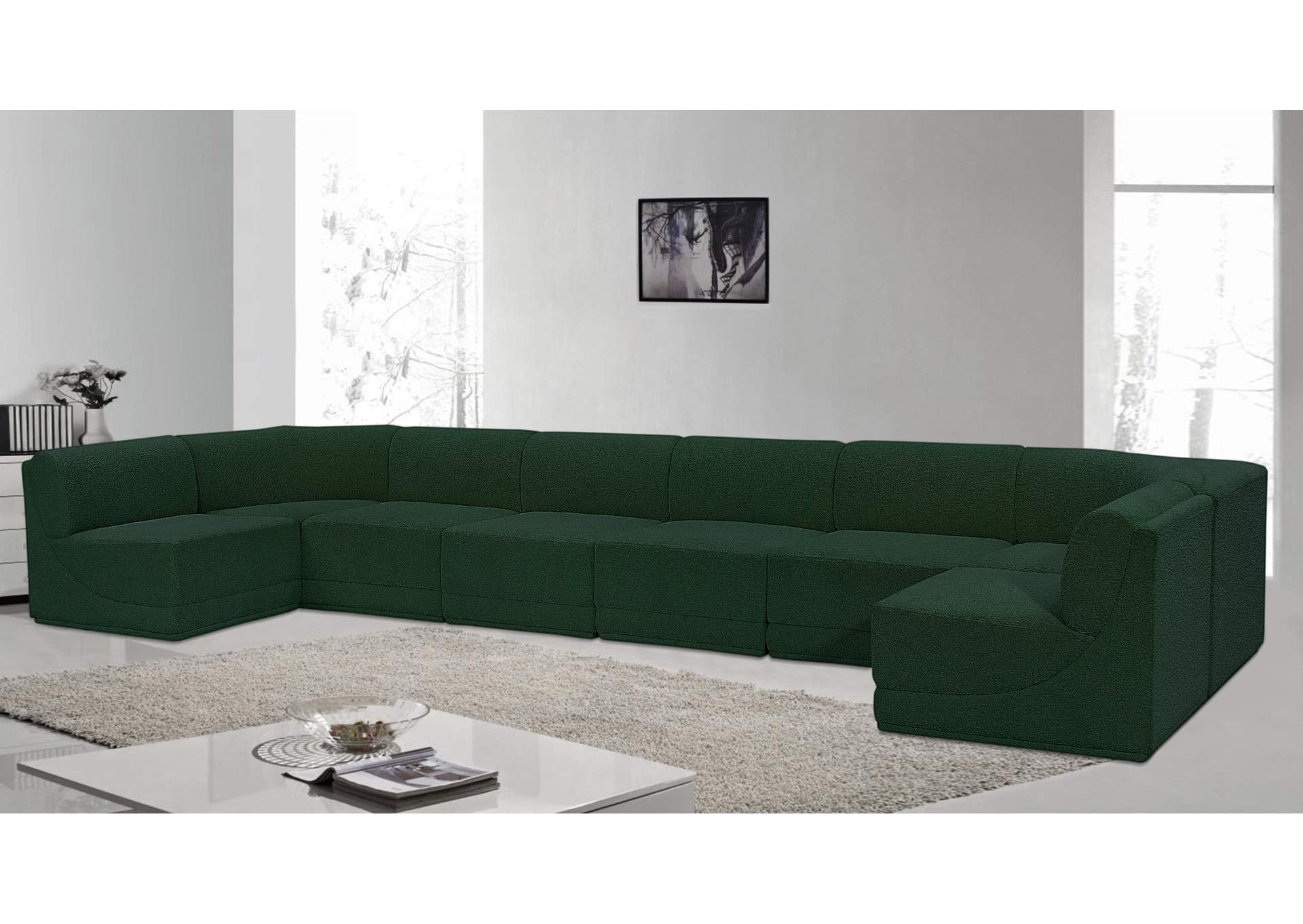 Ollie Green Boucle Fabric Modular Sectional,Meridian Furniture