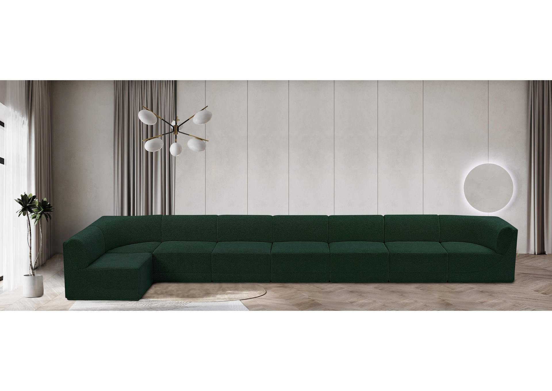 Ollie Green Boucle Fabric Modular Sectional,Meridian Furniture