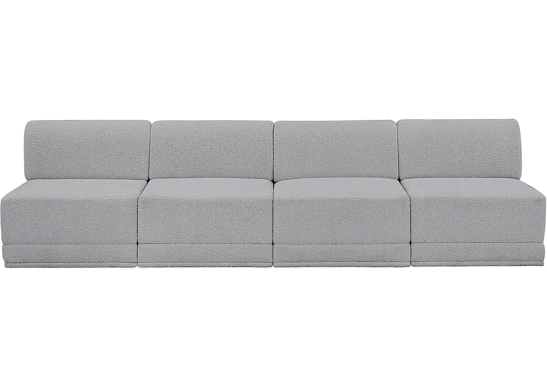 Ollie Grey Boucle Fabric Modular Sofa,Meridian Furniture