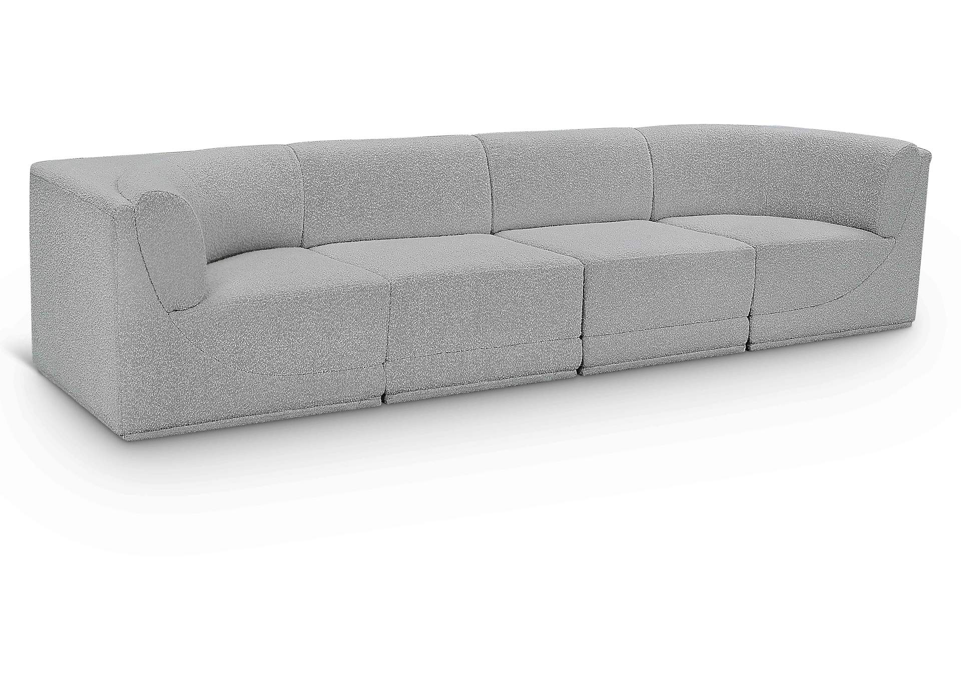 Ollie Grey Boucle Fabric Modular Sofa,Meridian Furniture