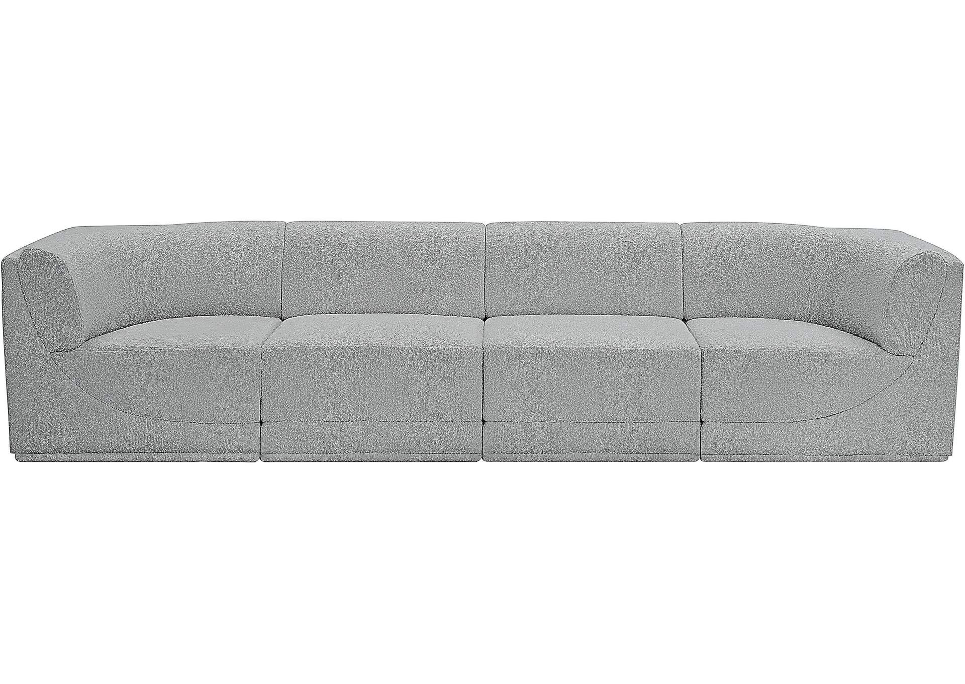 Ollie Grey Boucle Fabric Modular Sofa,Meridian Furniture