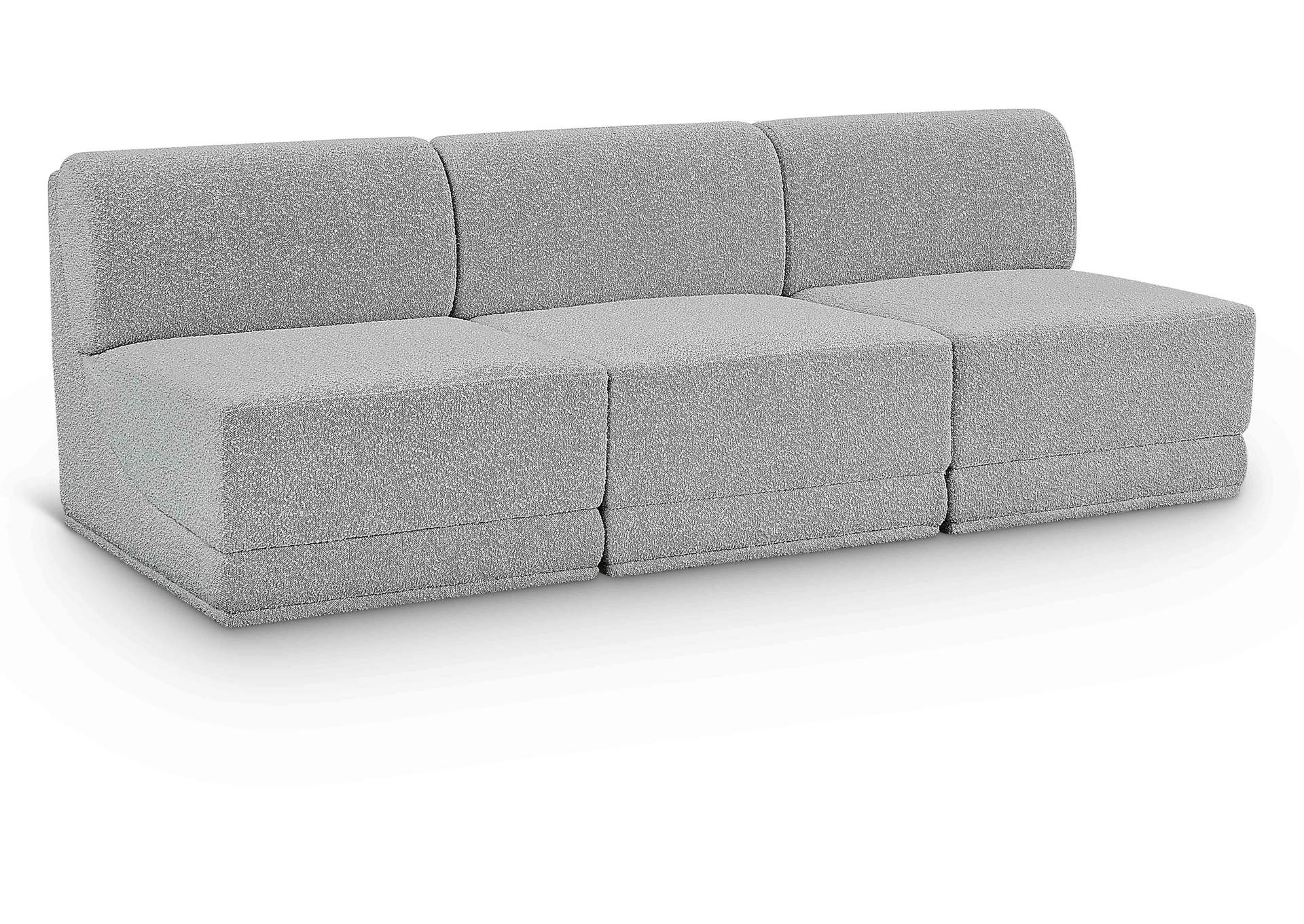 Ollie Grey Boucle Fabric Modular Sofa,Meridian Furniture