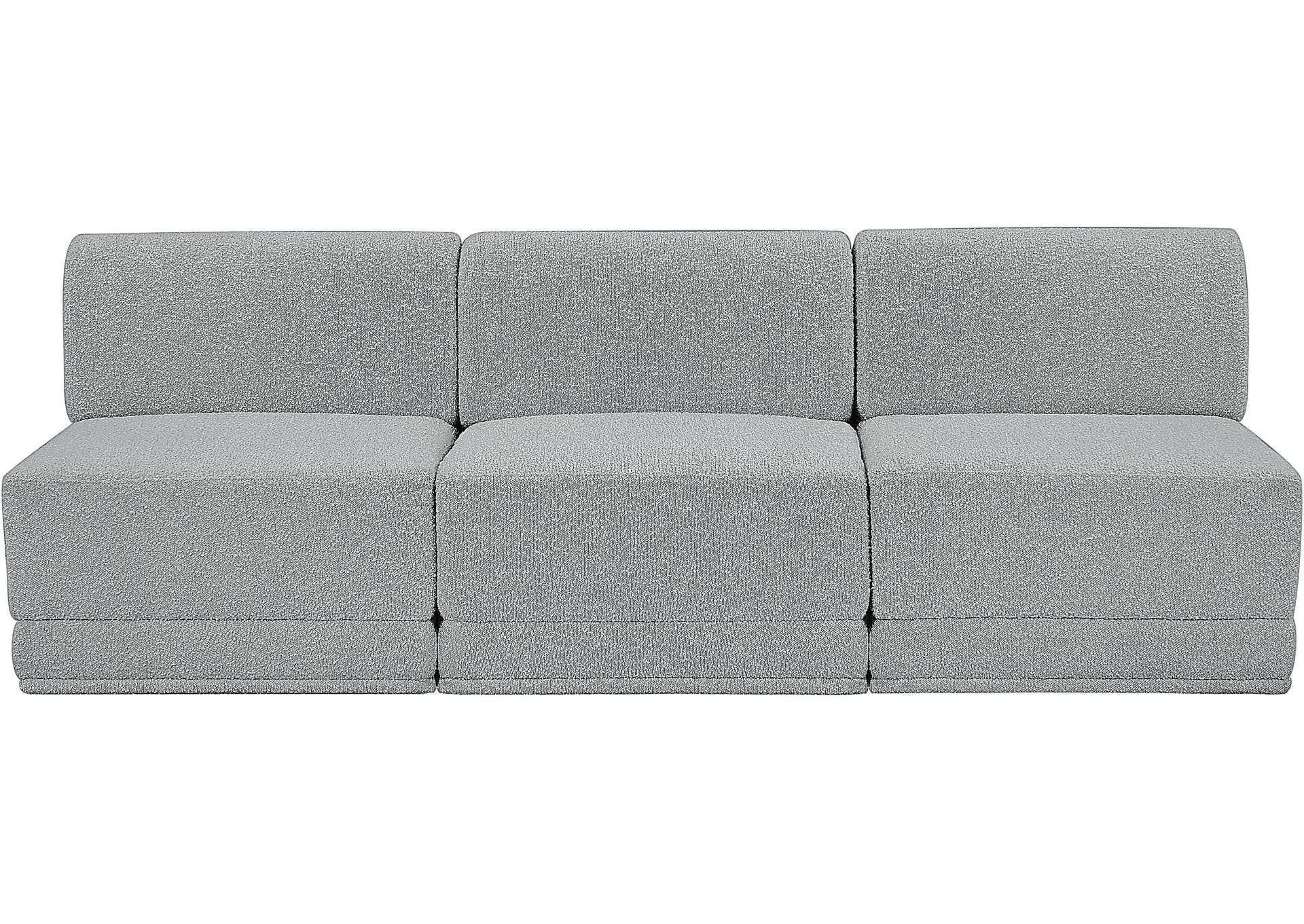 Ollie Grey Boucle Fabric Modular Sofa,Meridian Furniture