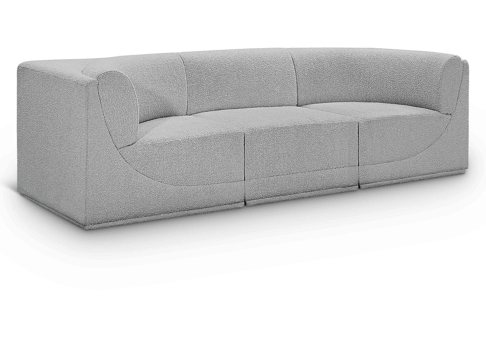 Ollie Grey Boucle Fabric Modular Sofa,Meridian Furniture